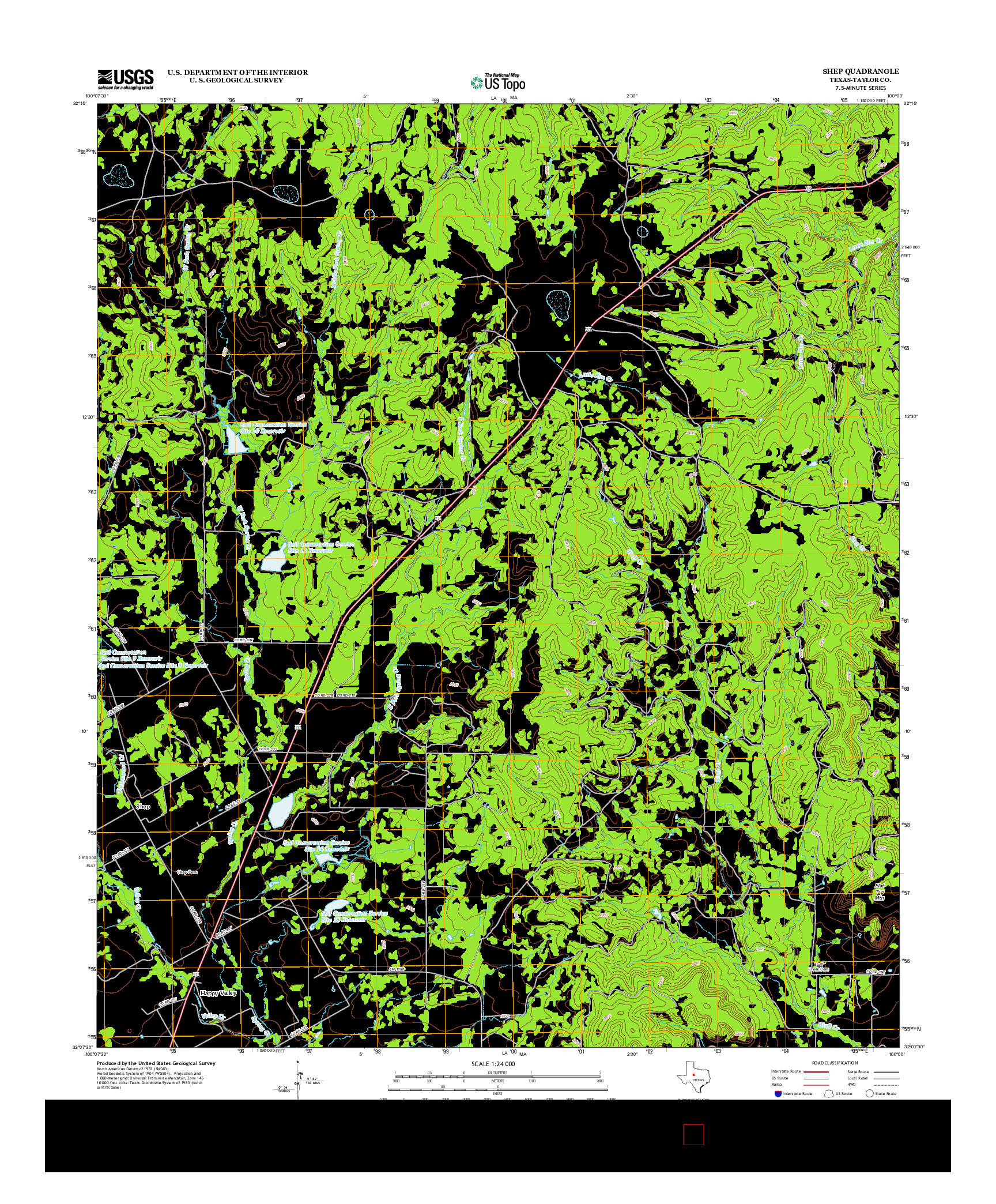 USGS US TOPO 7.5-MINUTE MAP FOR SHEP, TX 2012