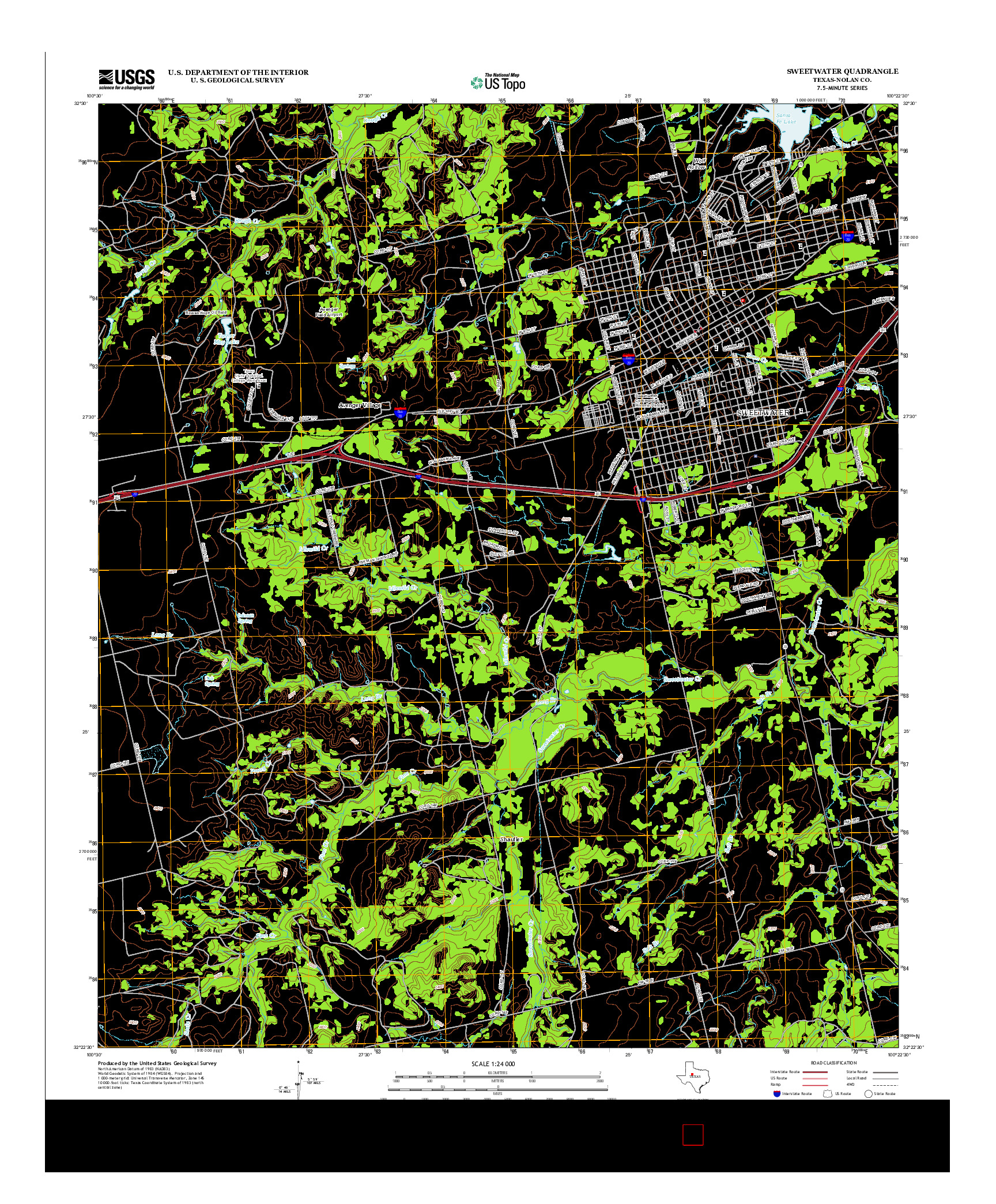 USGS US TOPO 7.5-MINUTE MAP FOR SWEETWATER, TX 2012