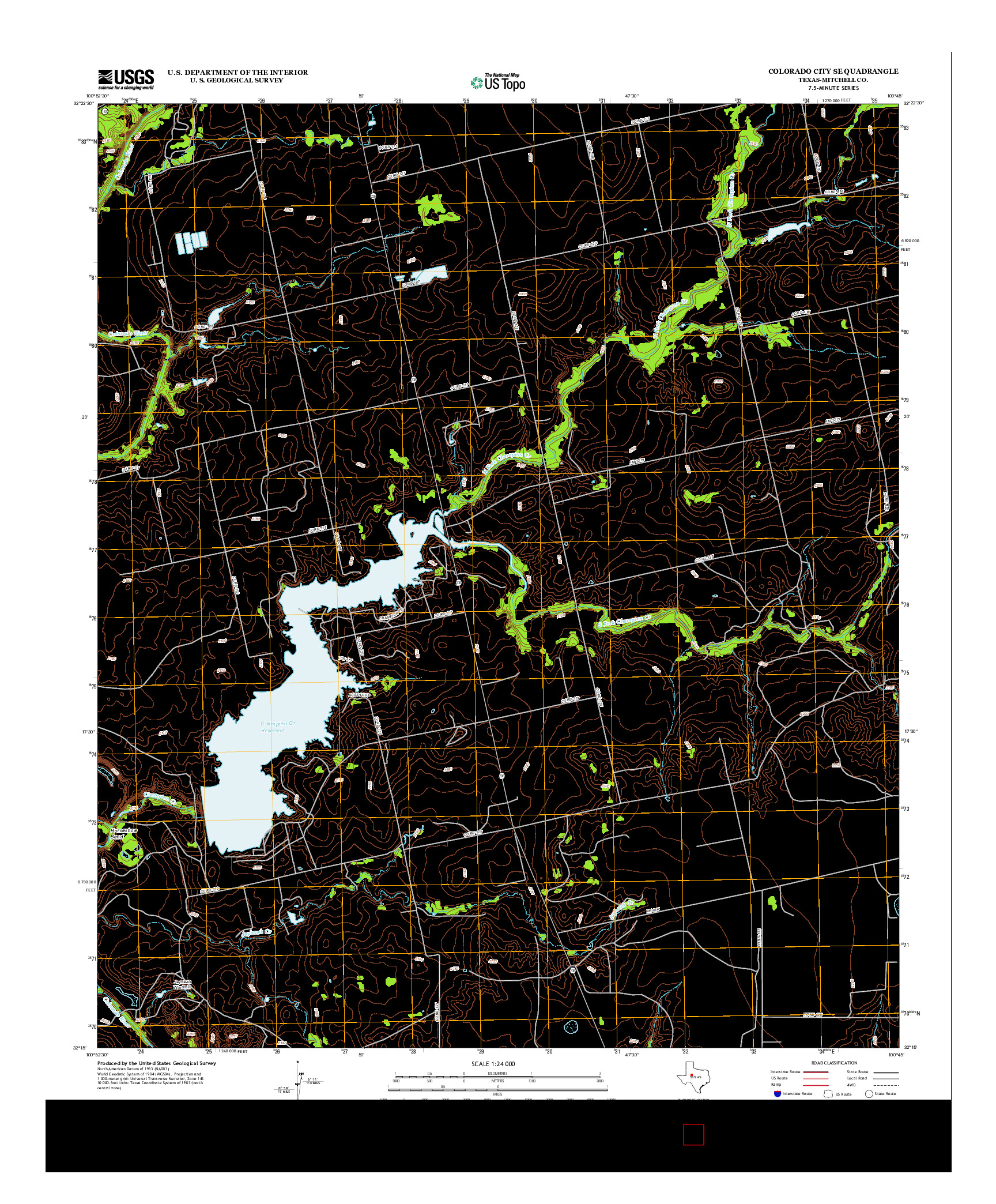 USGS US TOPO 7.5-MINUTE MAP FOR COLORADO CITY SE, TX 2012