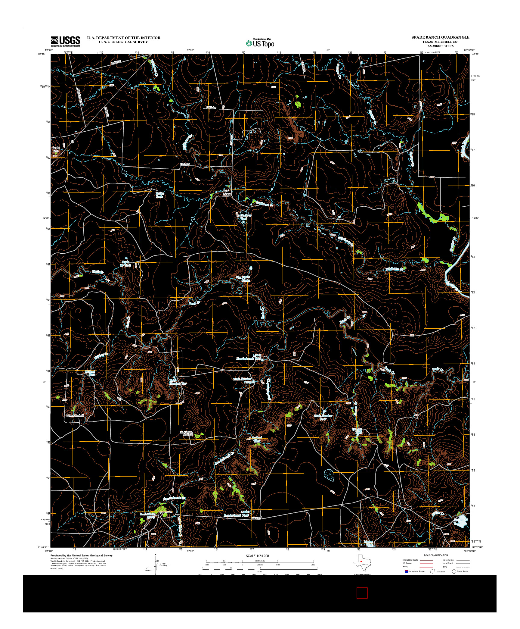 USGS US TOPO 7.5-MINUTE MAP FOR SPADE RANCH, TX 2012