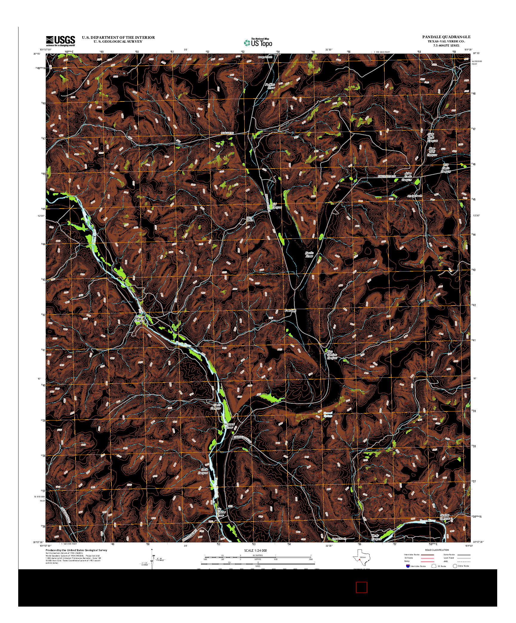 USGS US TOPO 7.5-MINUTE MAP FOR PANDALE, TX 2012