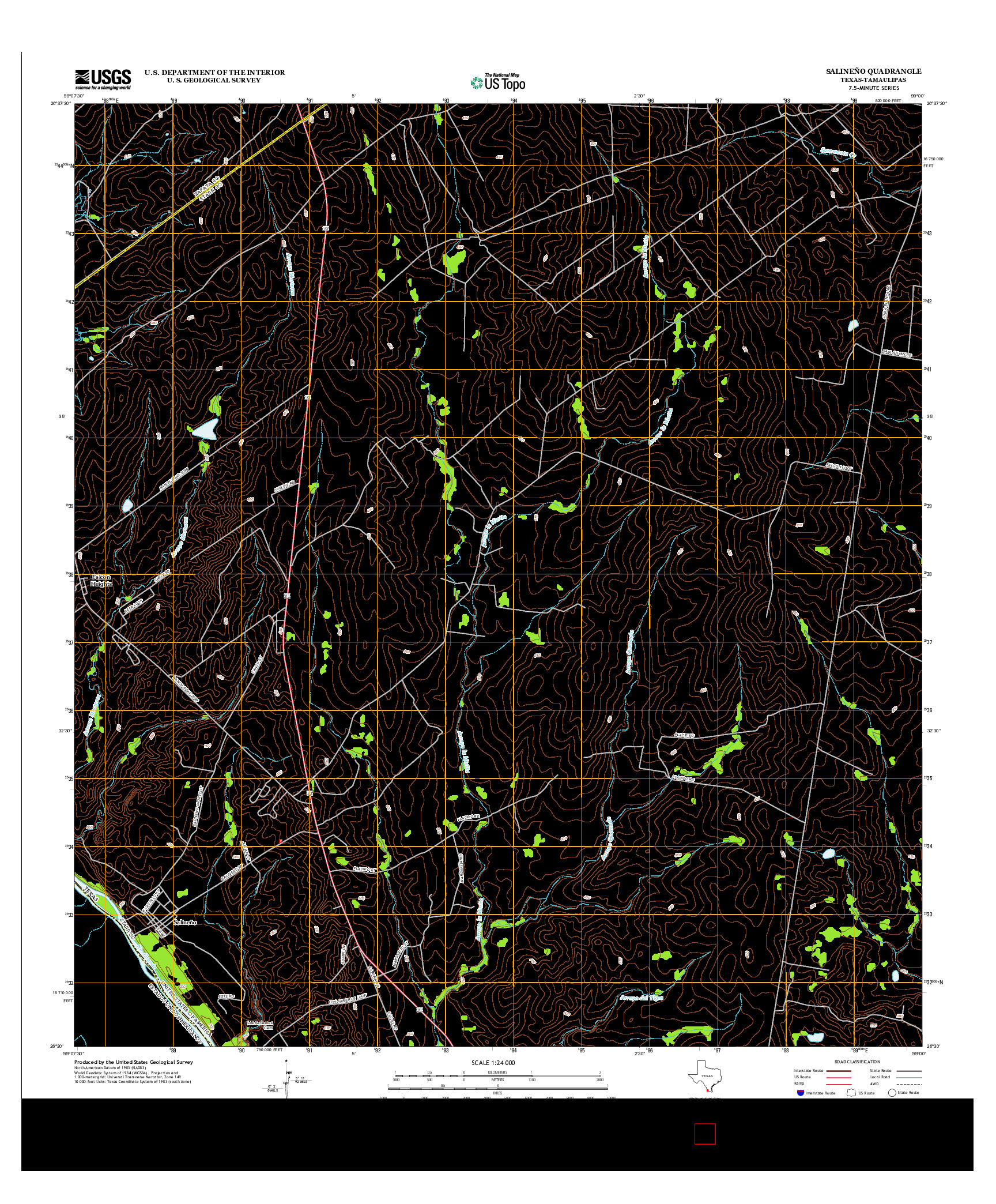 USGS US TOPO 7.5-MINUTE MAP FOR SALINEñO, TX-TAM 2012