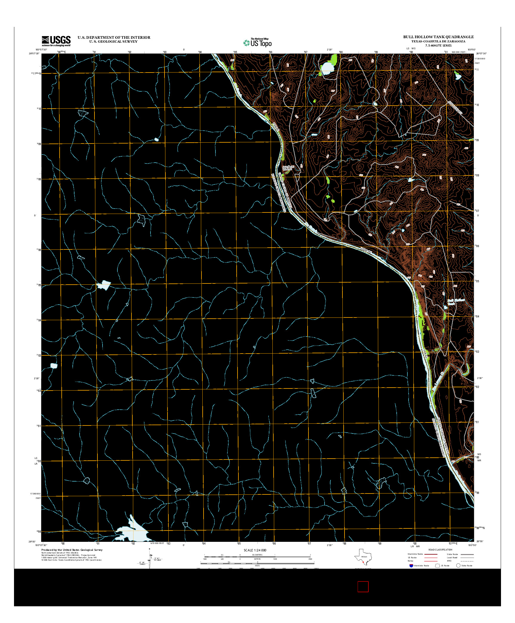 USGS US TOPO 7.5-MINUTE MAP FOR BULL HOLLOW TANK, TX-COA 2012