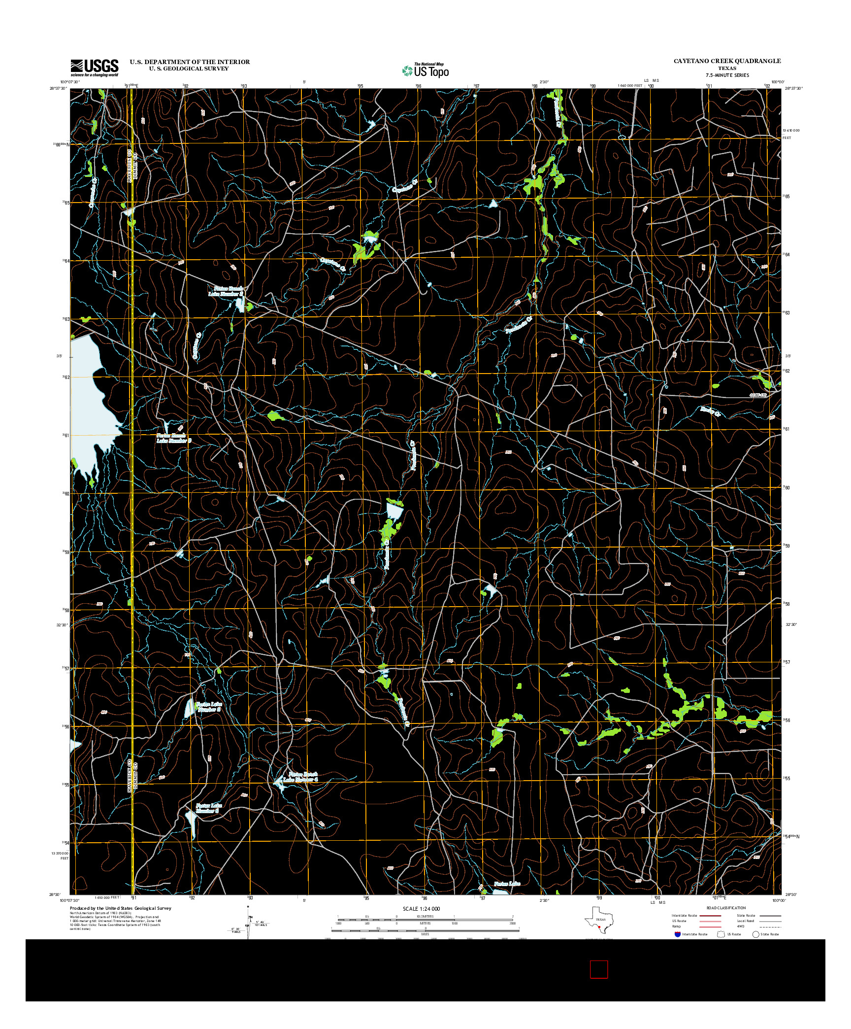 USGS US TOPO 7.5-MINUTE MAP FOR CAYETANO CREEK, TX 2012
