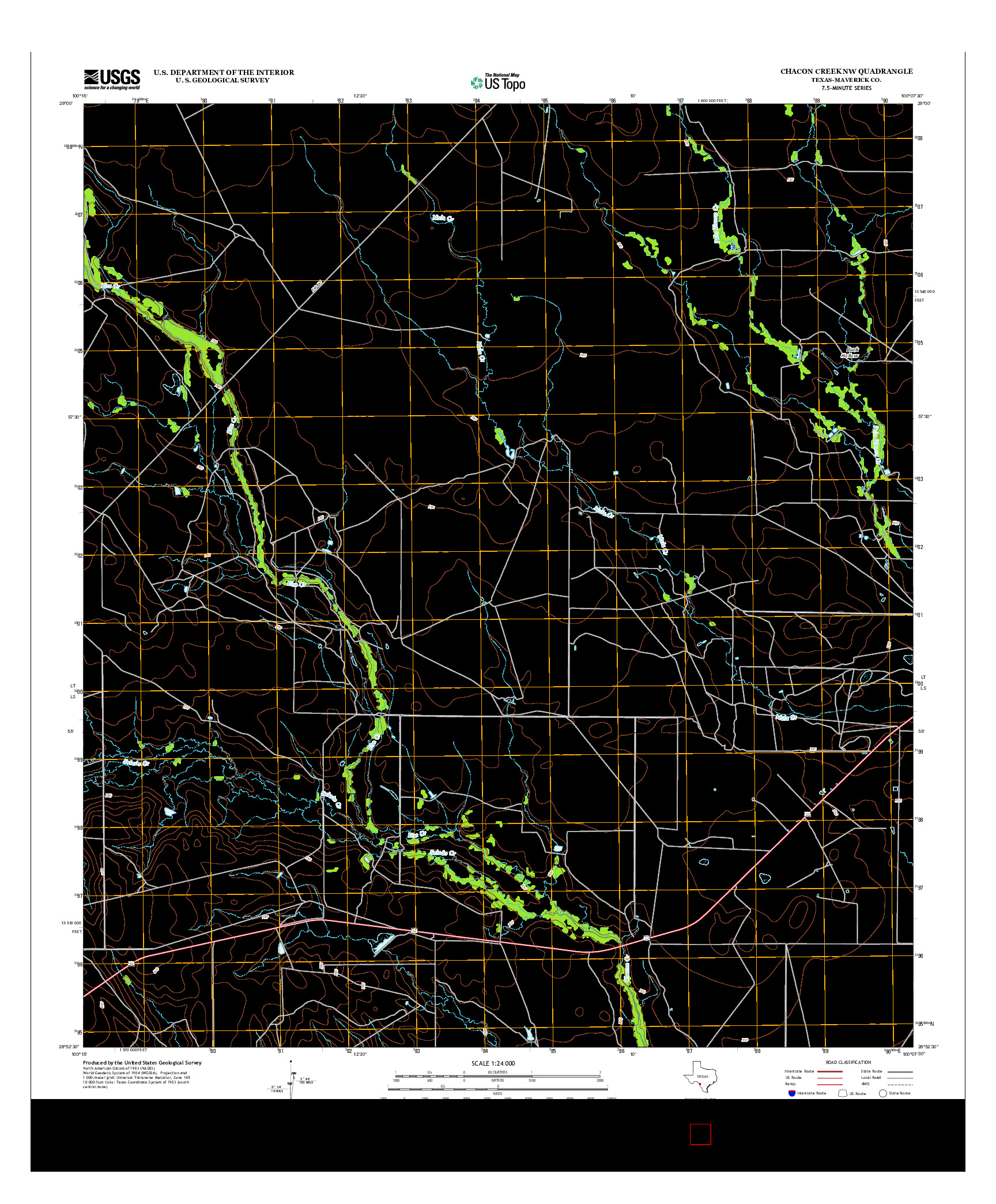 USGS US TOPO 7.5-MINUTE MAP FOR CHACON CREEK NW, TX 2012