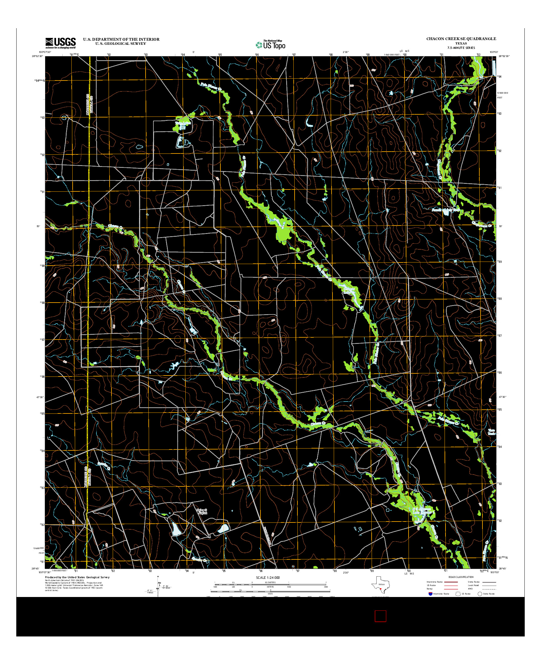 USGS US TOPO 7.5-MINUTE MAP FOR CHACON CREEK SE, TX 2012
