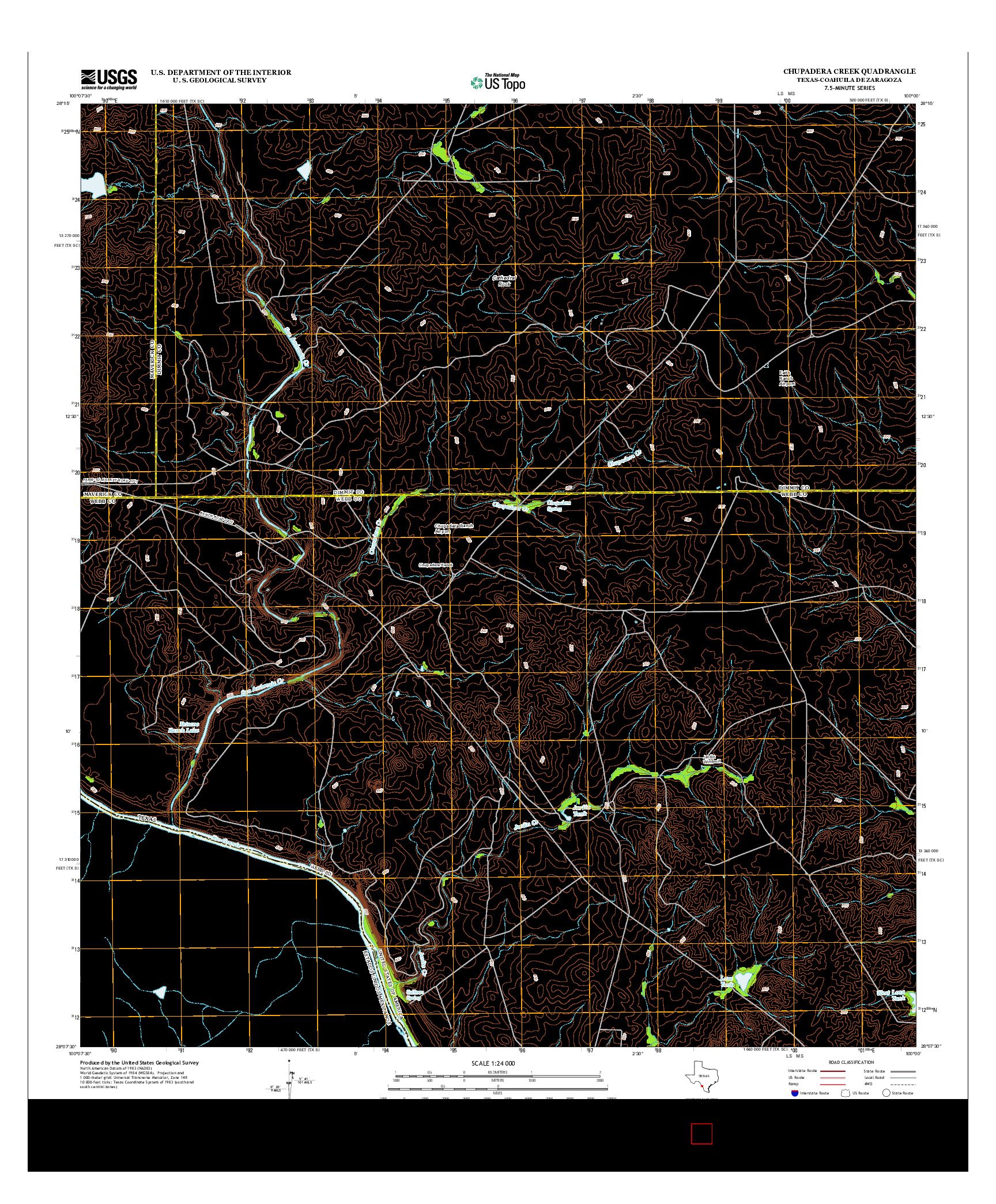 USGS US TOPO 7.5-MINUTE MAP FOR CHUPADERA CREEK, TX-COA 2012