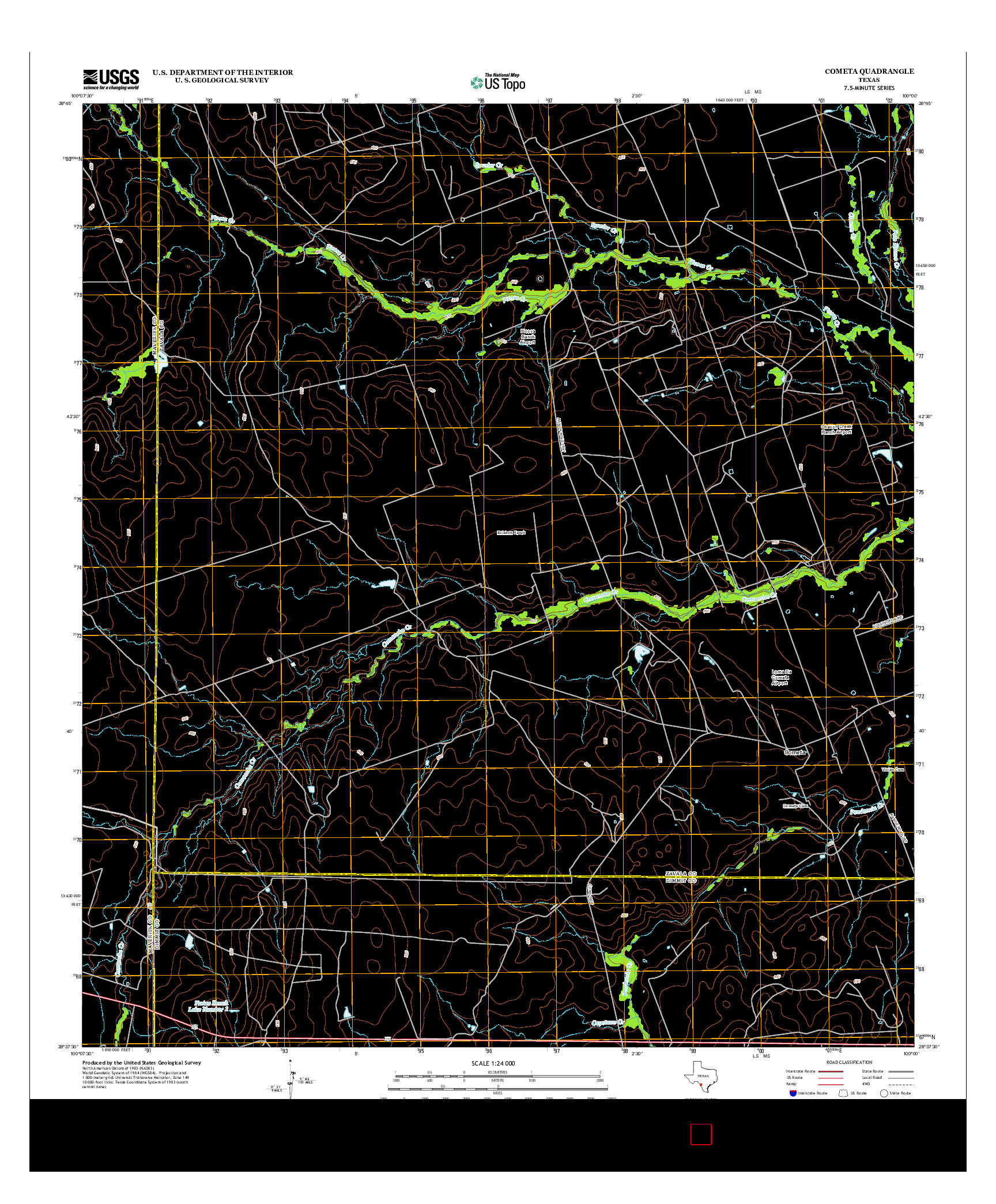 USGS US TOPO 7.5-MINUTE MAP FOR COMETA, TX 2012