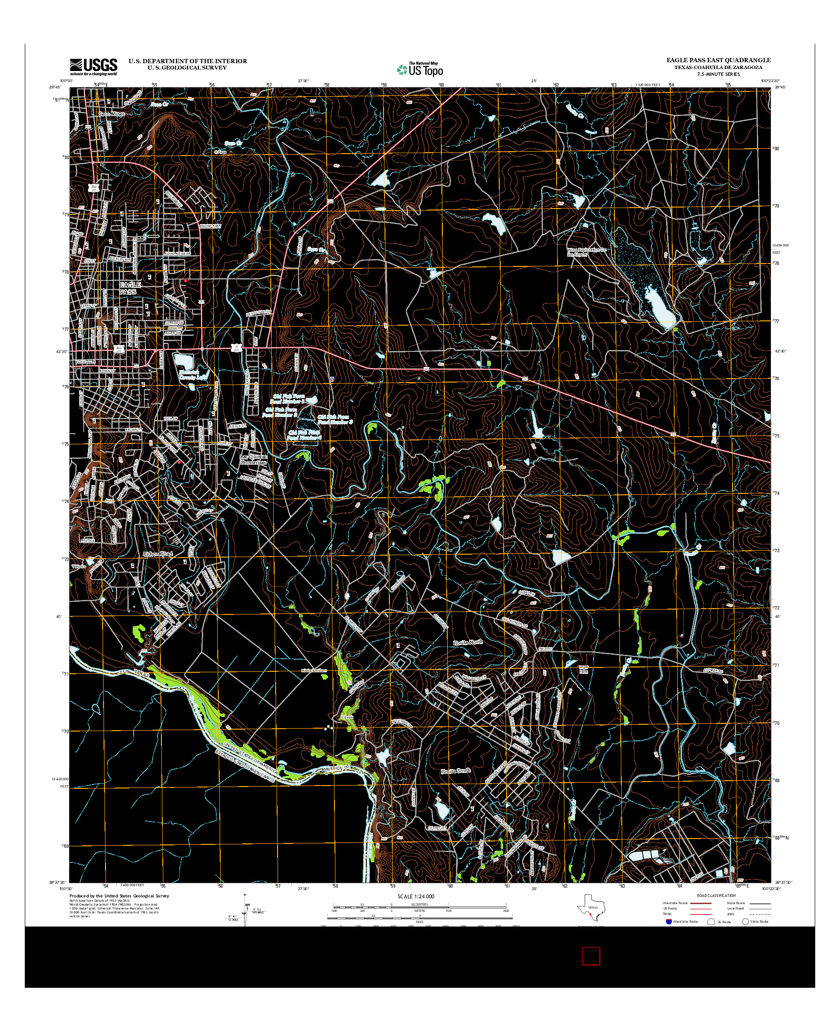 USGS US TOPO 7.5-MINUTE MAP FOR EAGLE PASS EAST, TX-COA 2012