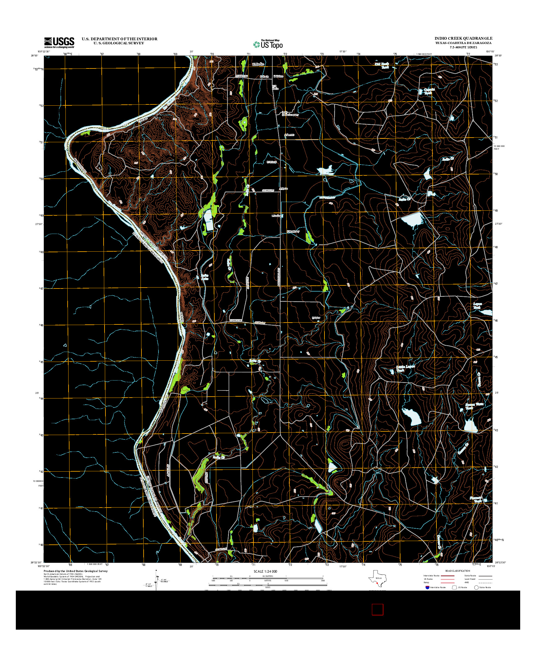 USGS US TOPO 7.5-MINUTE MAP FOR INDIO CREEK, TX-COA 2012