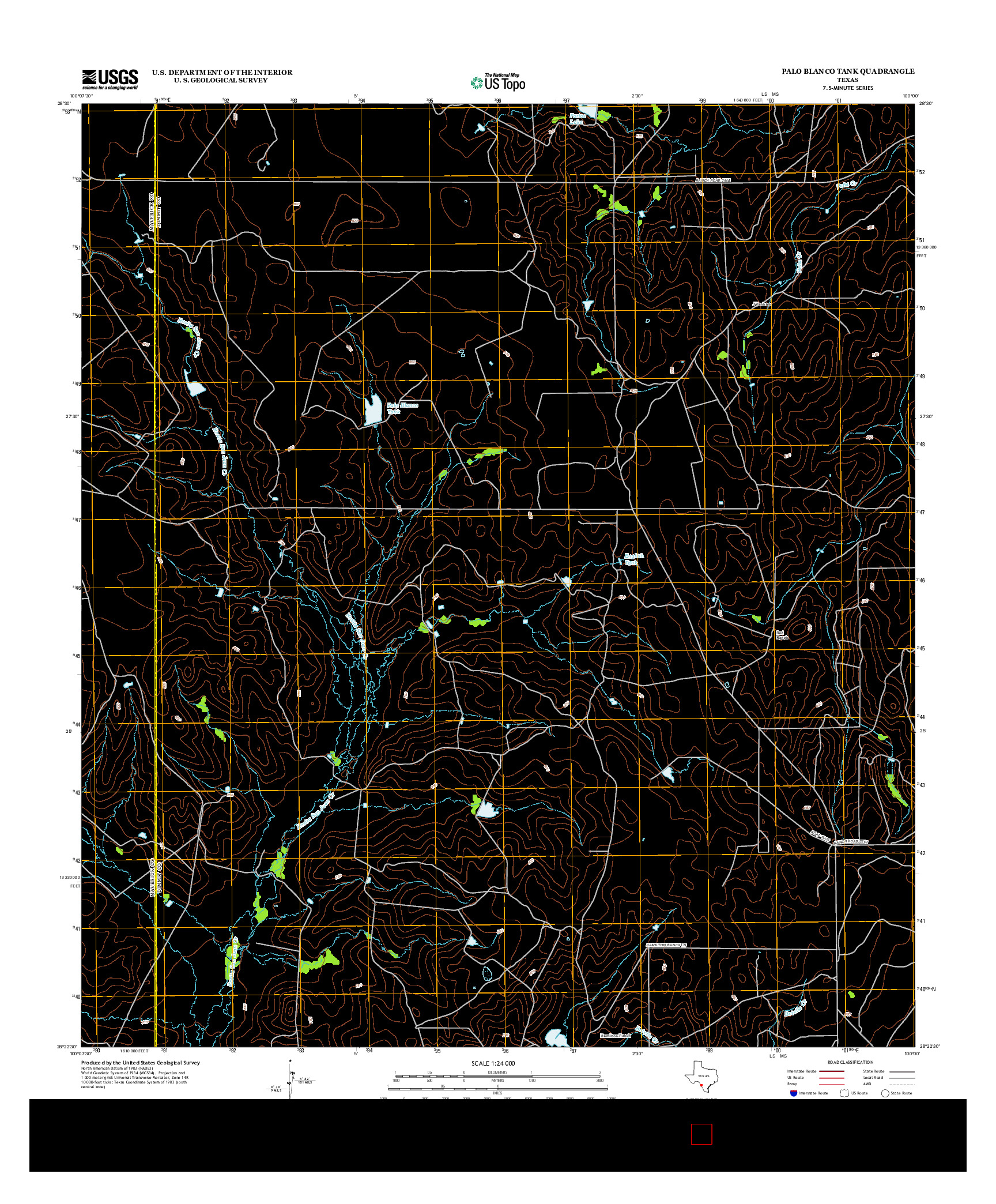 USGS US TOPO 7.5-MINUTE MAP FOR PALO BLANCO TANK, TX 2012