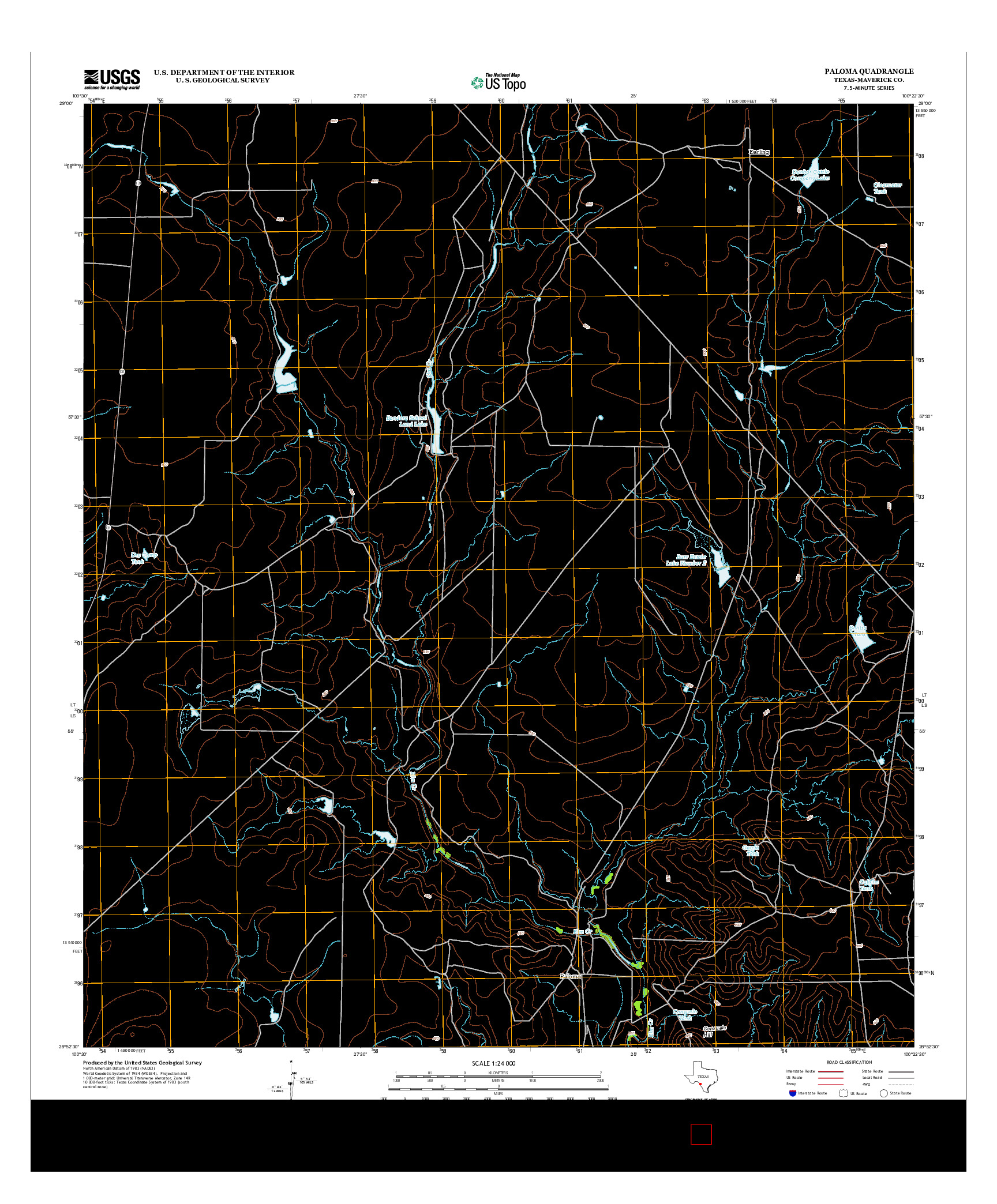 USGS US TOPO 7.5-MINUTE MAP FOR PALOMA, TX 2012