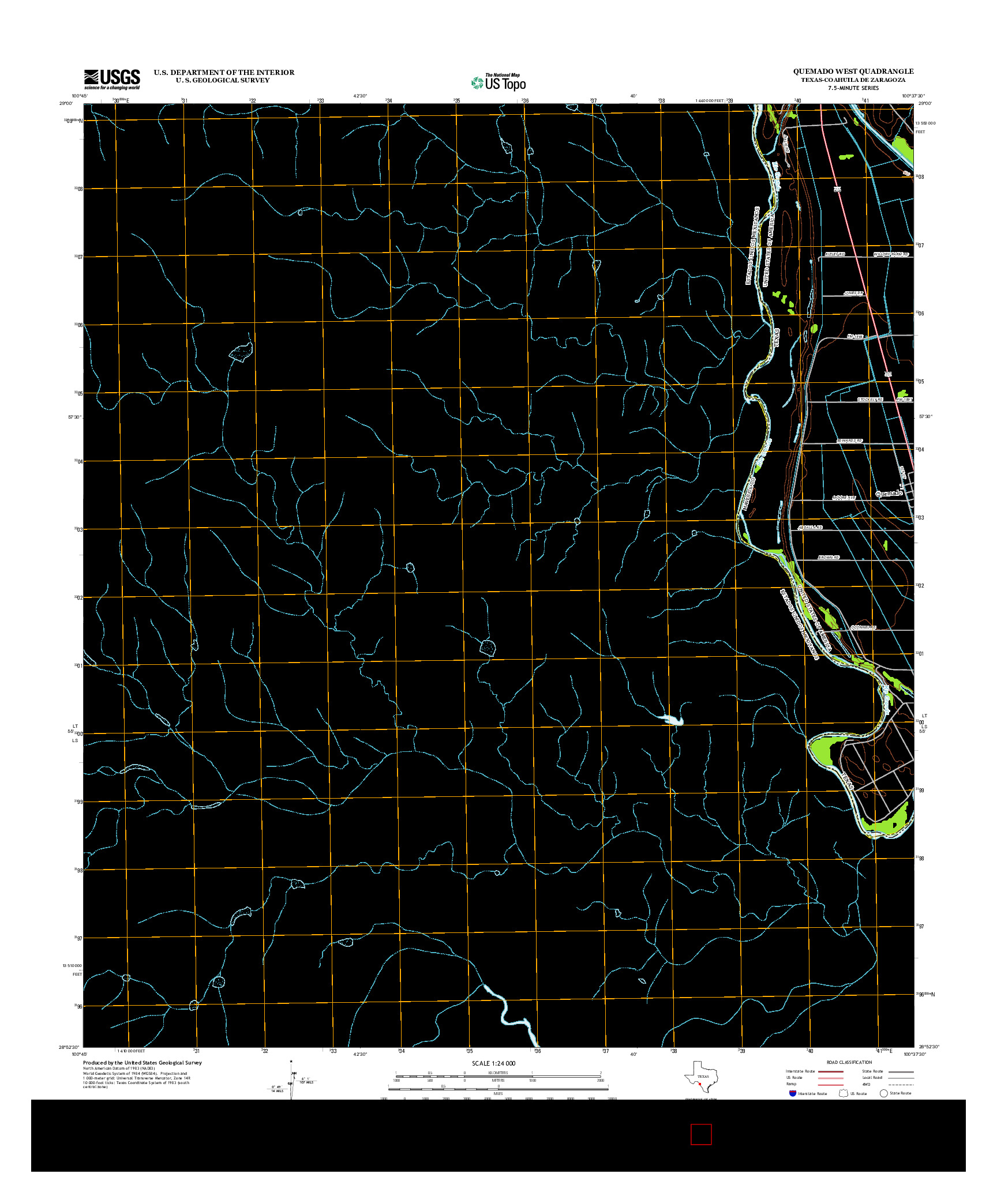 USGS US TOPO 7.5-MINUTE MAP FOR QUEMADO WEST, TX-COA 2012