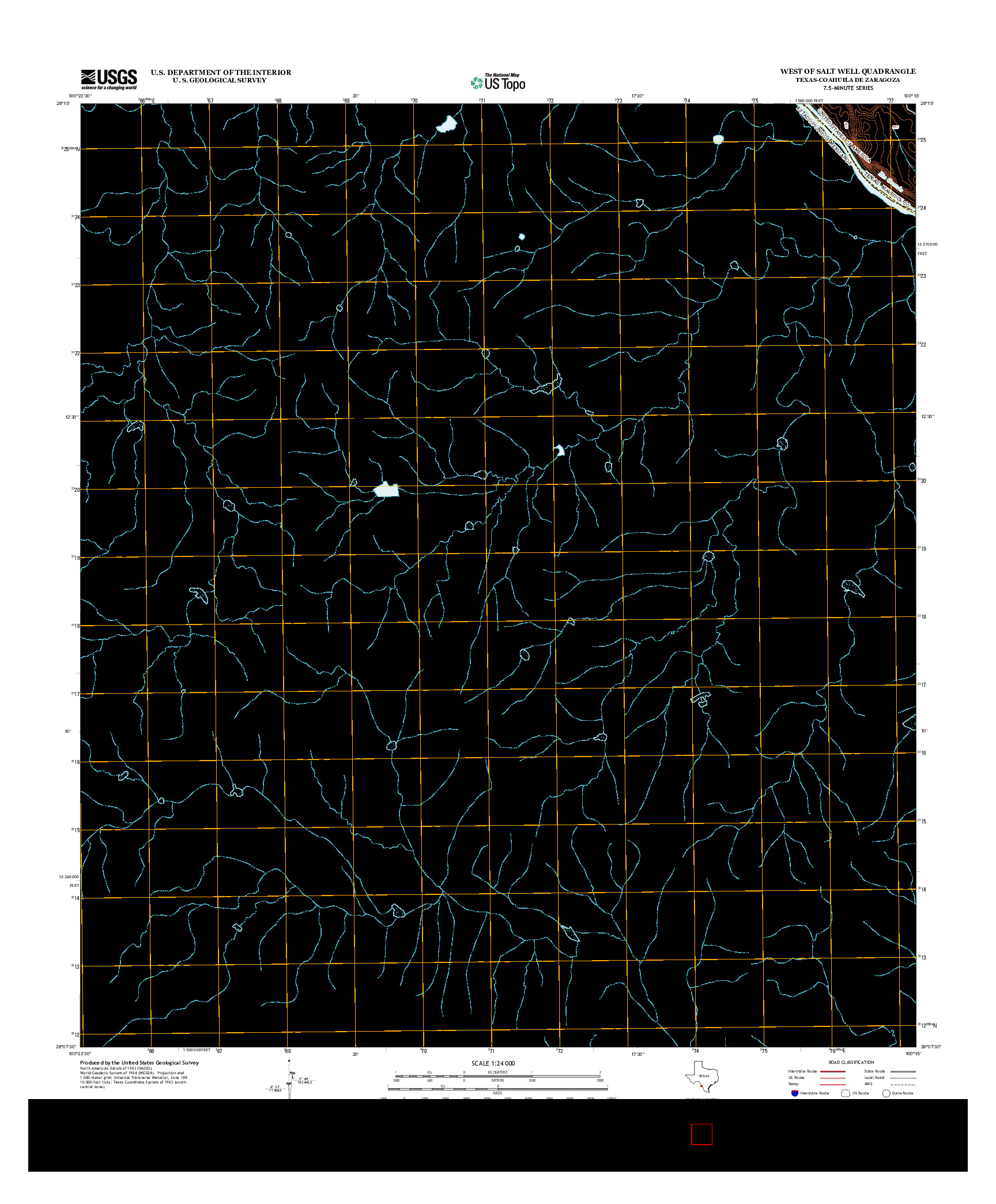 USGS US TOPO 7.5-MINUTE MAP FOR WEST OF SALT WELL, TX-COA 2012
