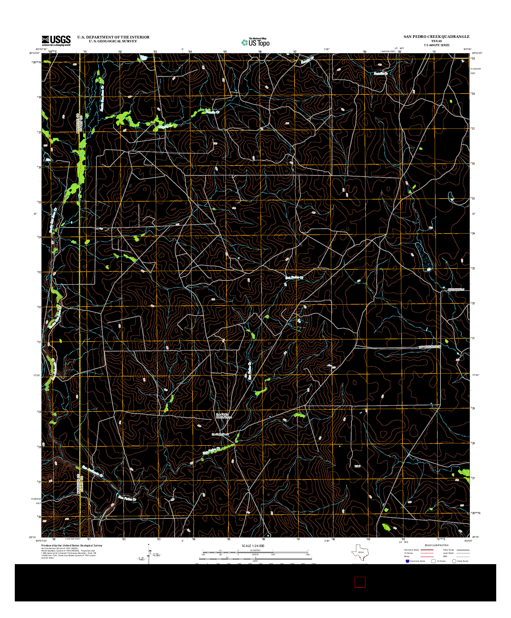 USGS US TOPO 7.5-MINUTE MAP FOR SAN PEDRO CREEK, TX 2012