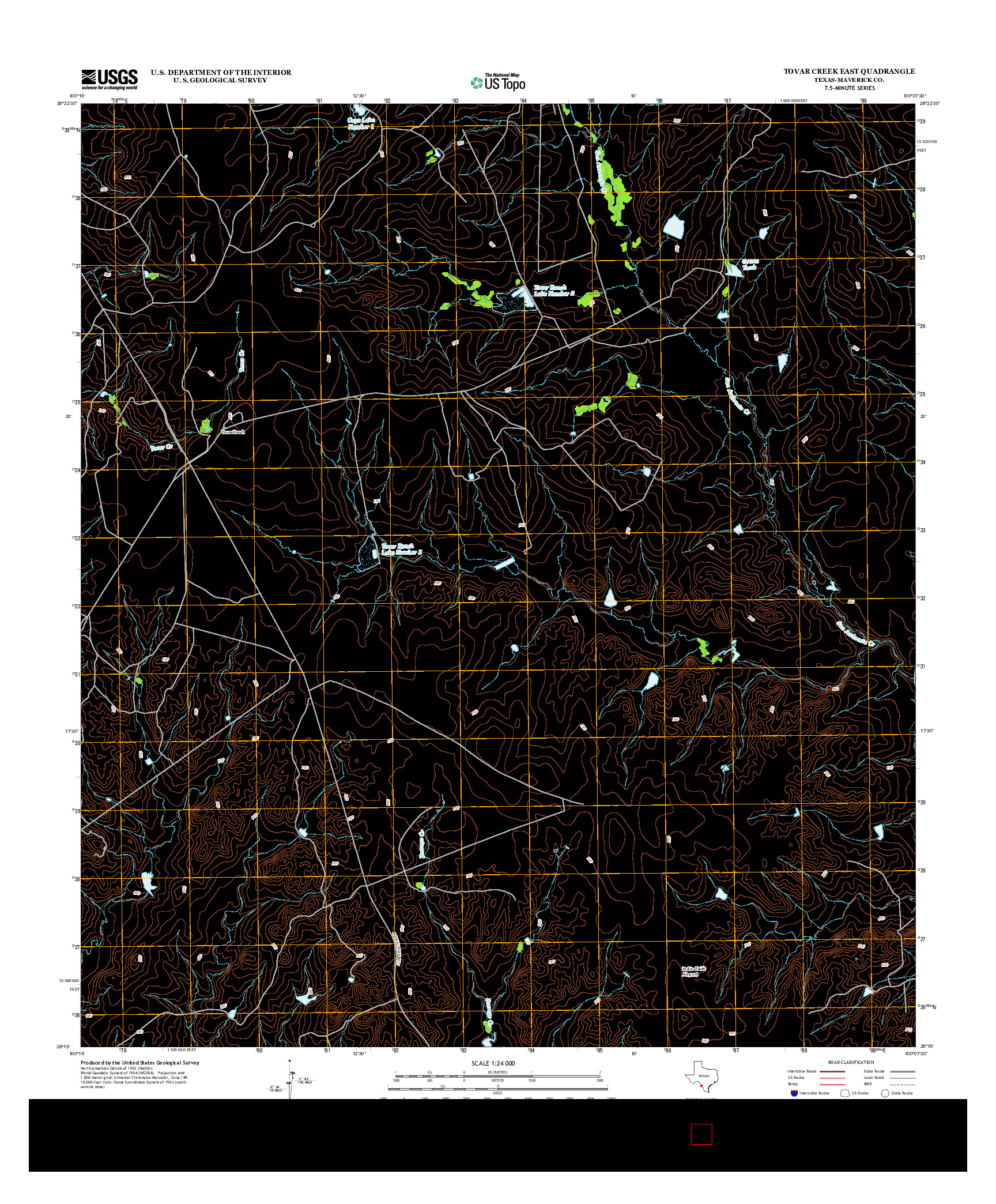 USGS US TOPO 7.5-MINUTE MAP FOR TOVAR CREEK EAST, TX 2012