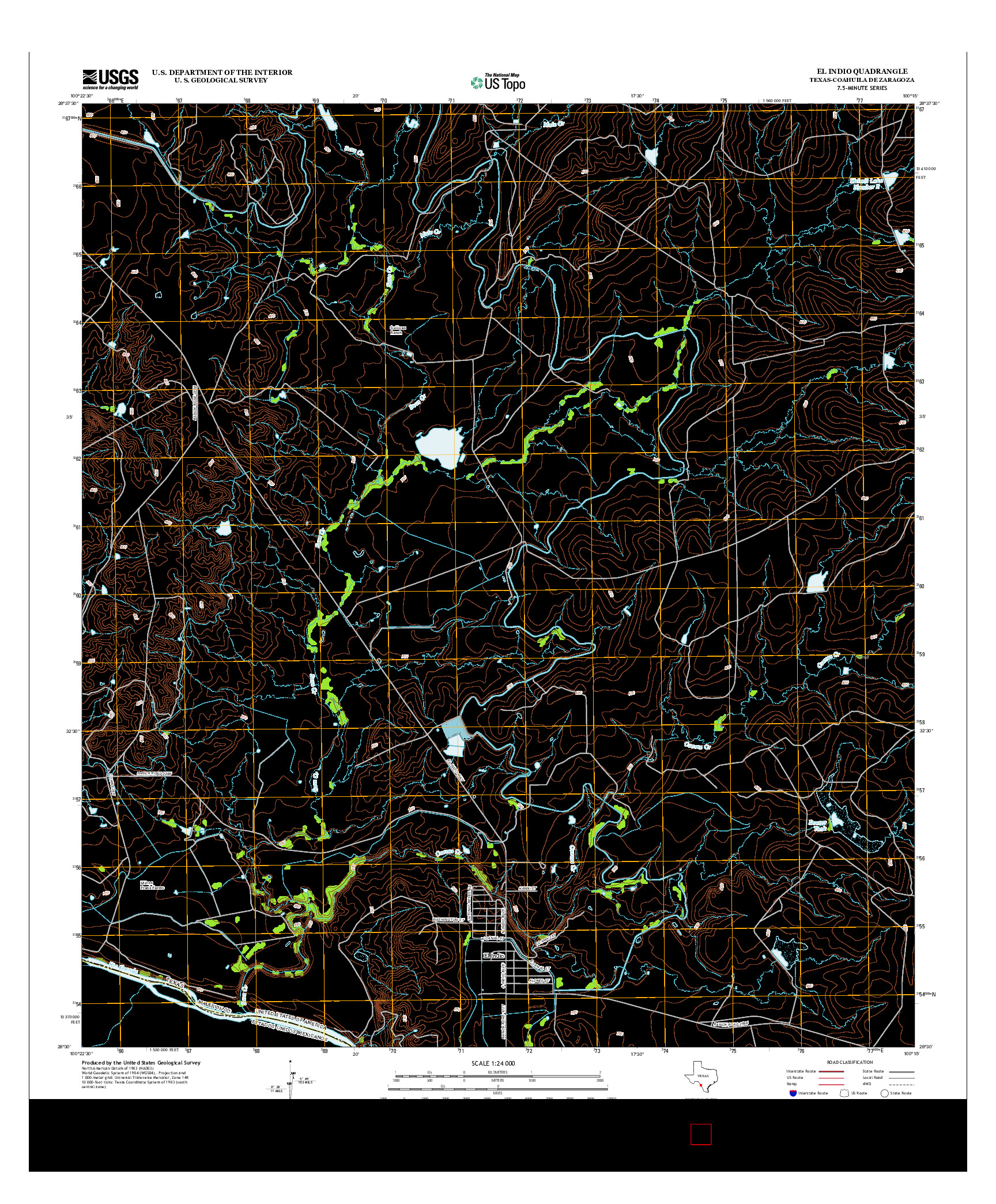 USGS US TOPO 7.5-MINUTE MAP FOR EL INDIO, TX-COA 2012
