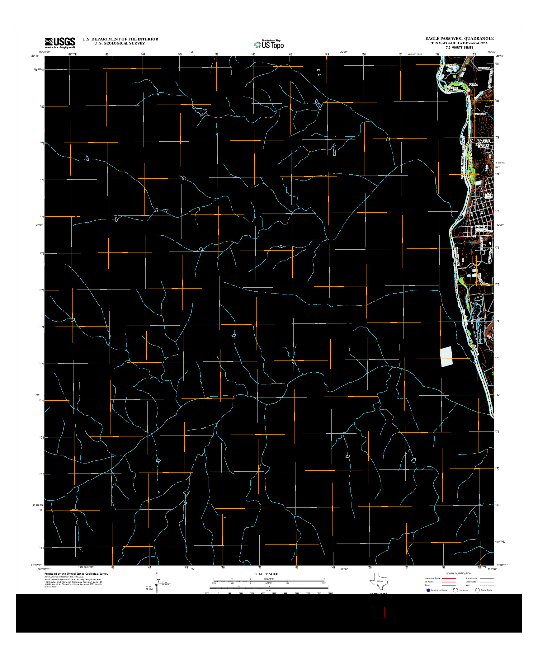 USGS US TOPO 7.5-MINUTE MAP FOR EAGLE PASS WEST, TX-COA 2012