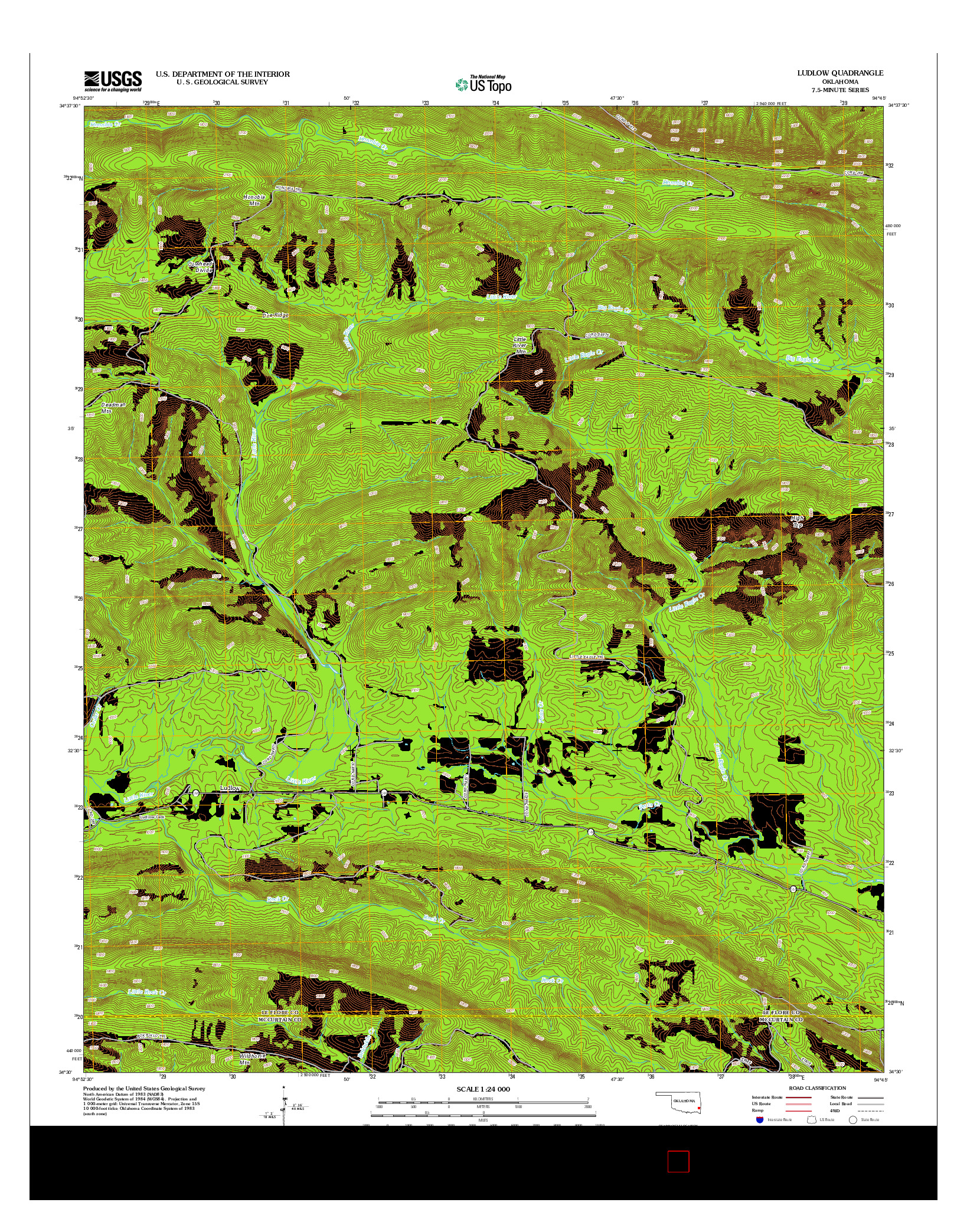 USGS US TOPO 7.5-MINUTE MAP FOR LUDLOW, OK 2012