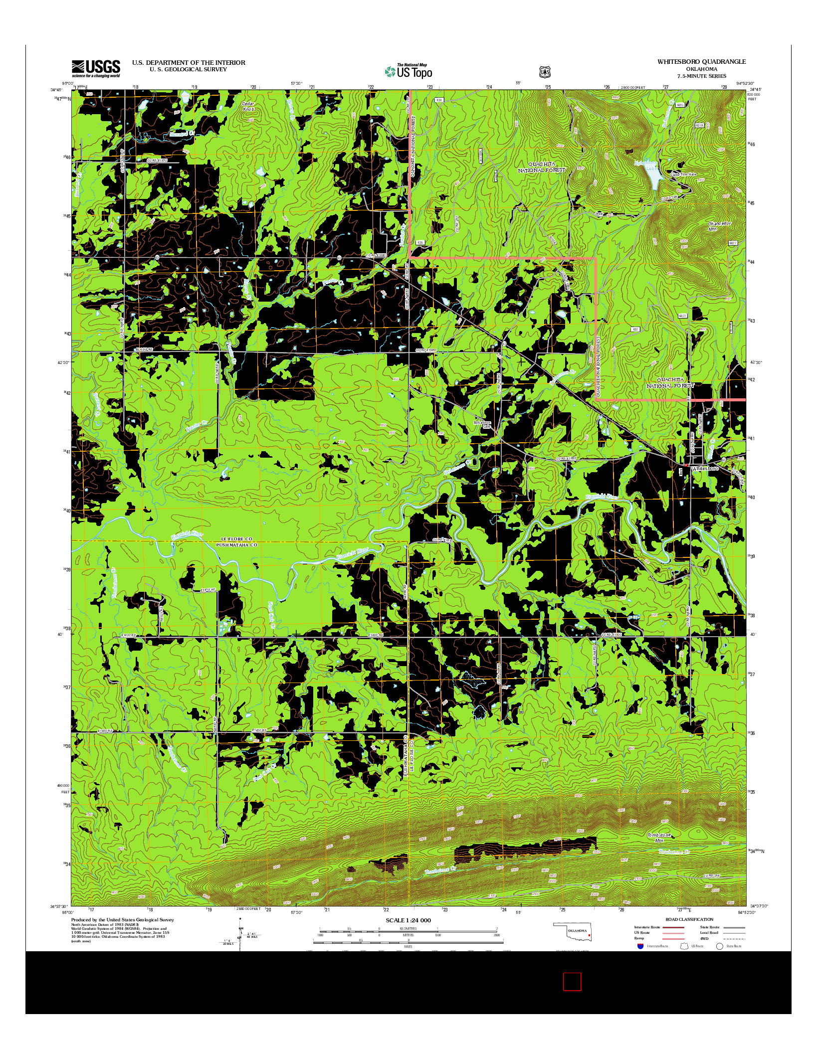 USGS US TOPO 7.5-MINUTE MAP FOR WHITESBORO, OK 2012