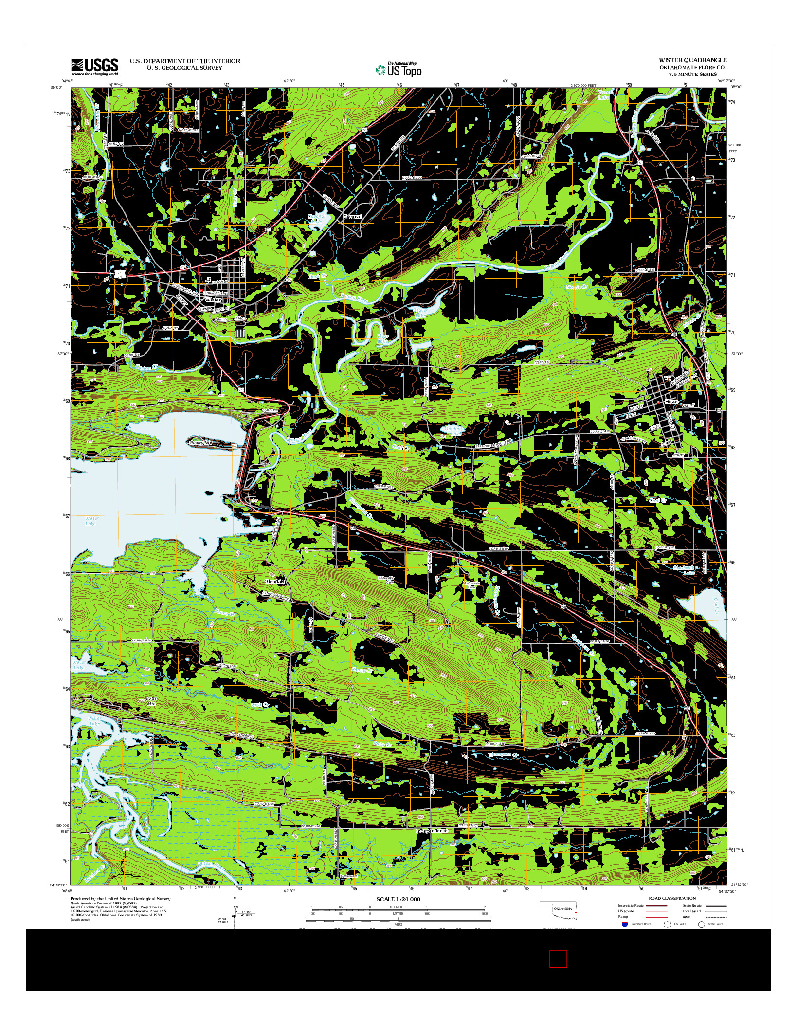 USGS US TOPO 7.5-MINUTE MAP FOR WISTER, OK 2012