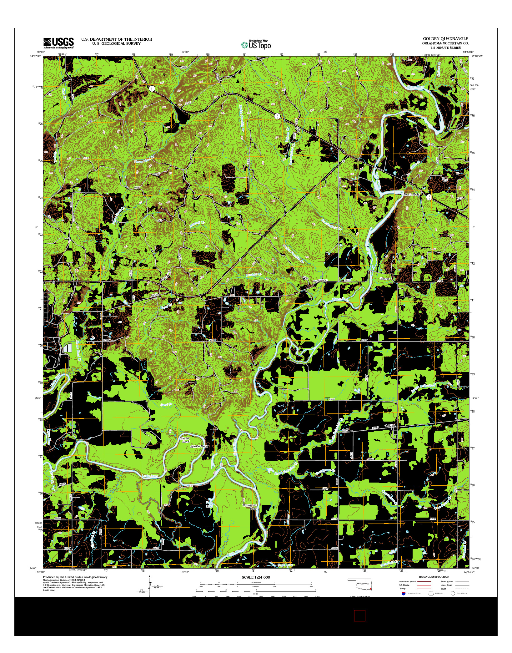 USGS US TOPO 7.5-MINUTE MAP FOR GOLDEN, OK 2012