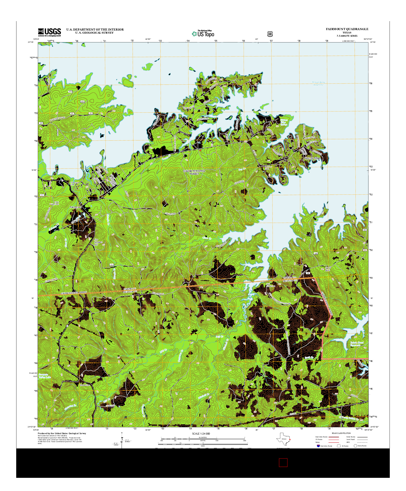 USGS US TOPO 7.5-MINUTE MAP FOR FAIRMOUNT, TX 2012