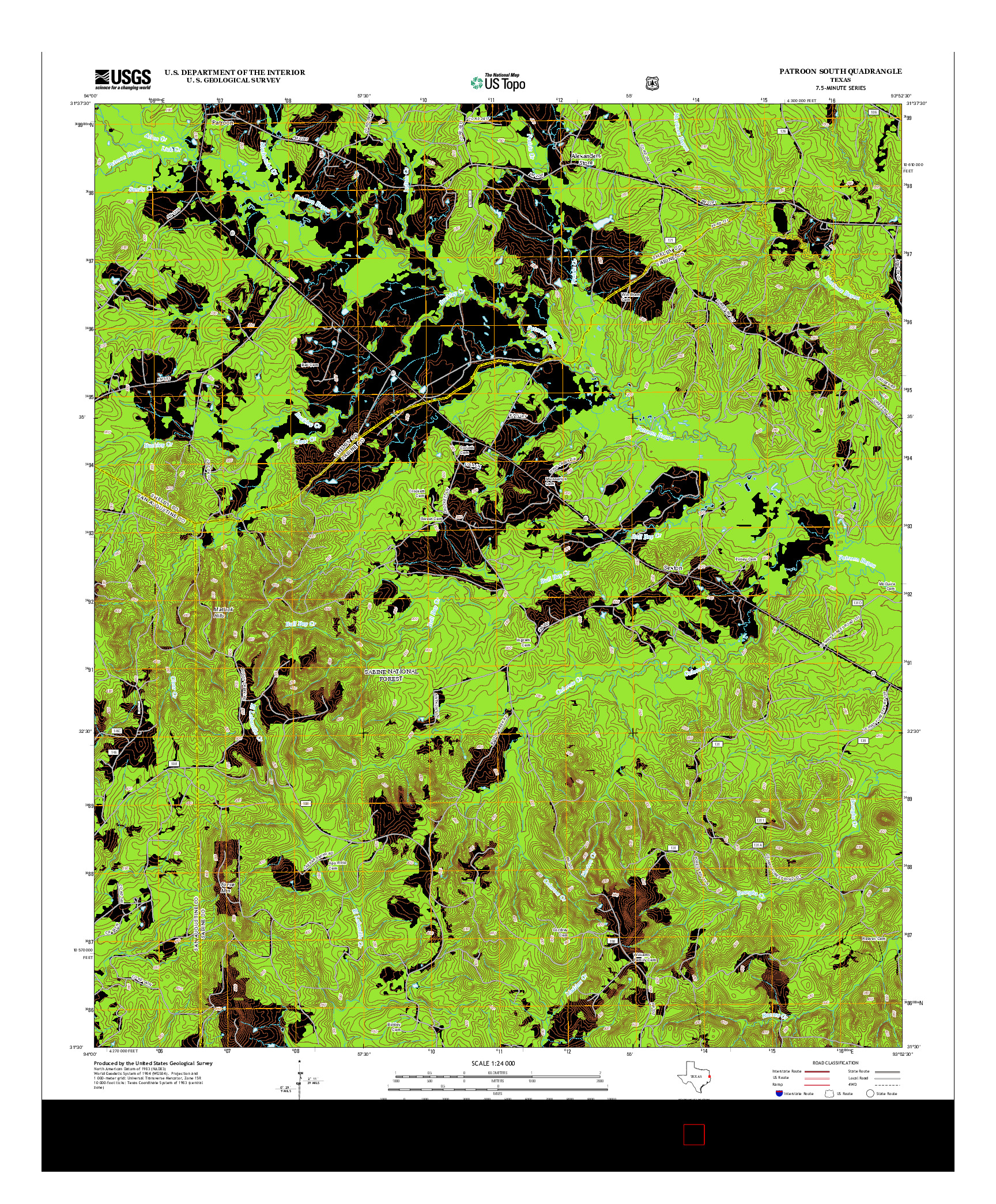 USGS US TOPO 7.5-MINUTE MAP FOR PATROON SOUTH, TX 2012