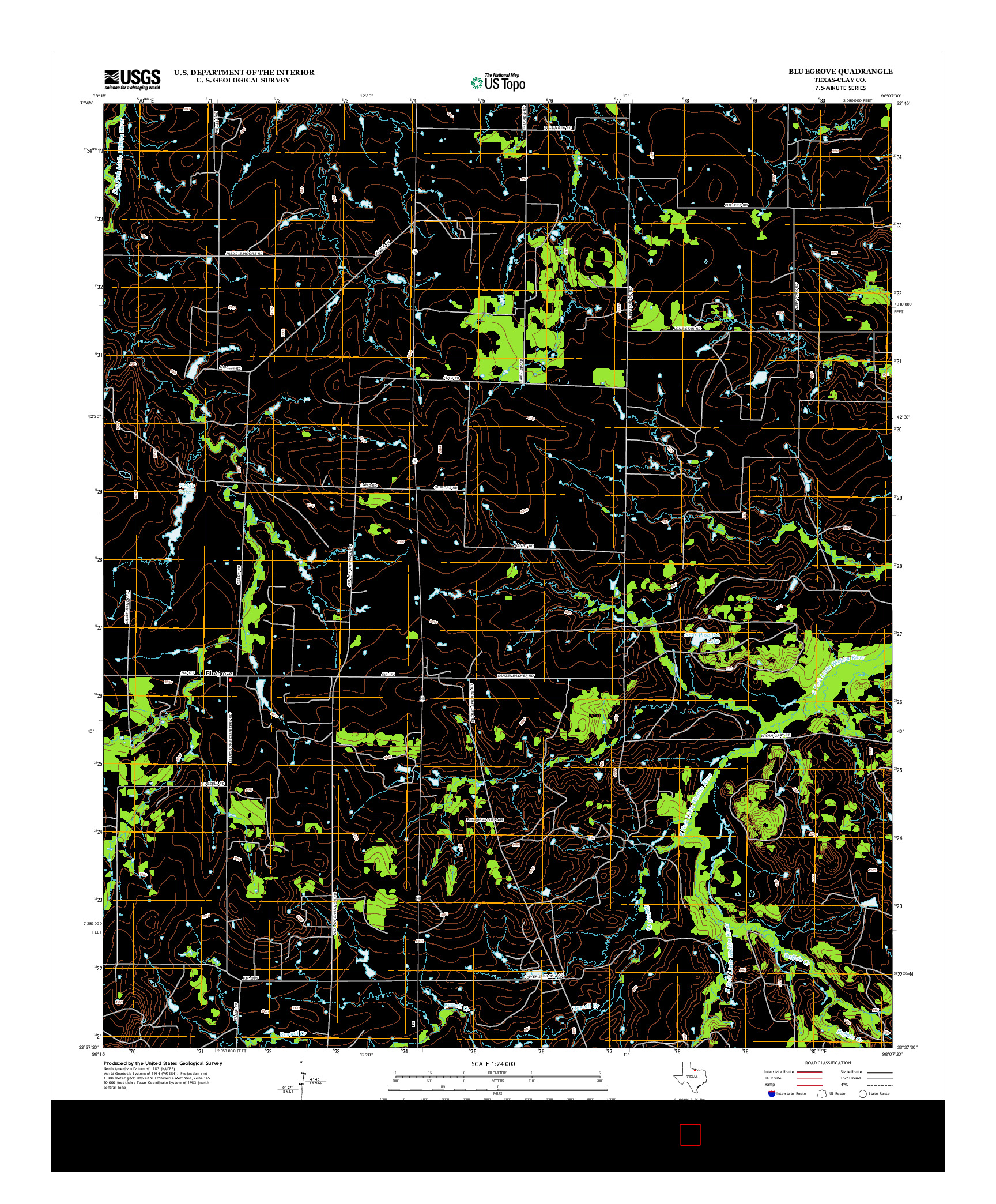 USGS US TOPO 7.5-MINUTE MAP FOR BLUEGROVE, TX 2012