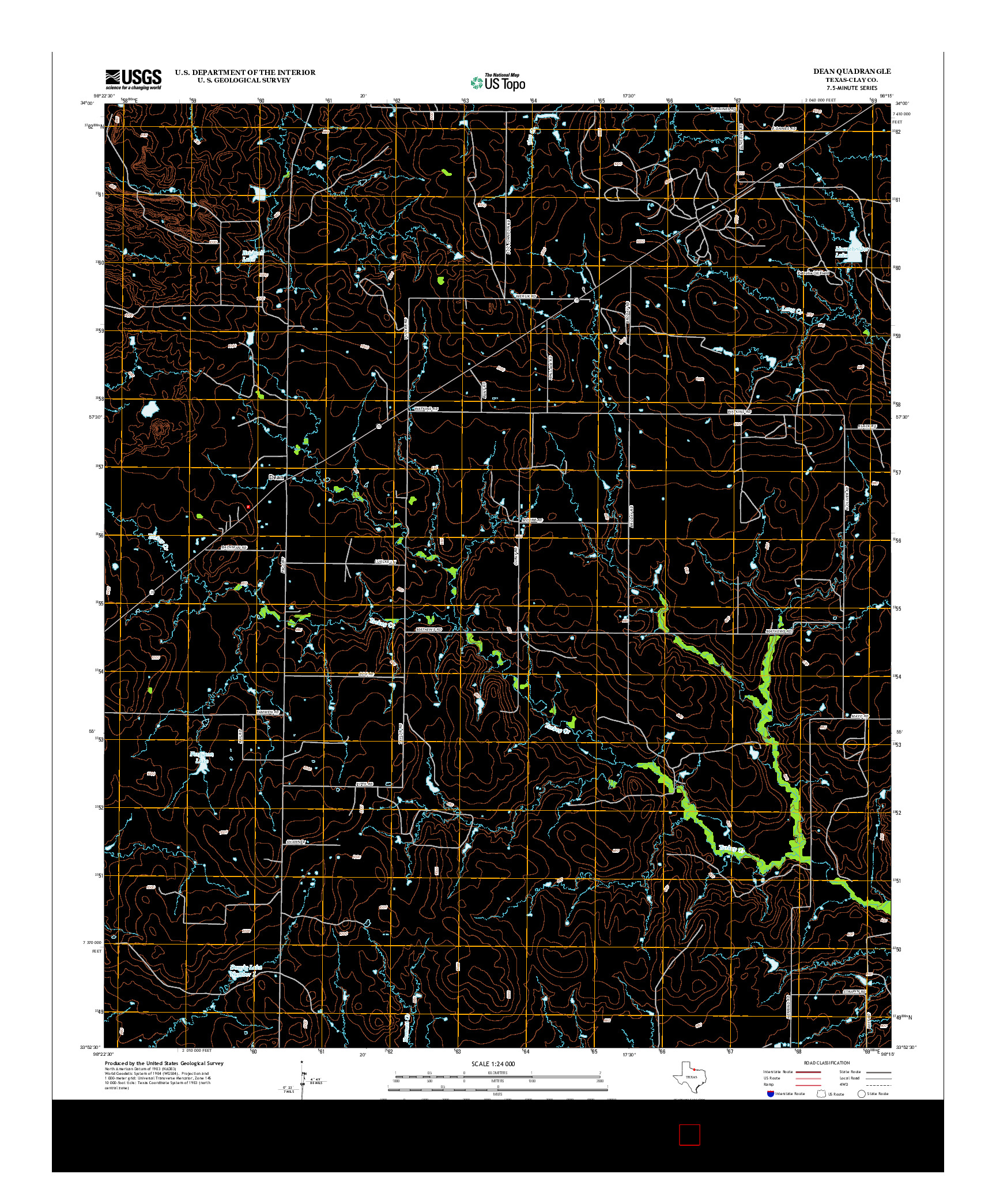 USGS US TOPO 7.5-MINUTE MAP FOR DEAN, TX 2012