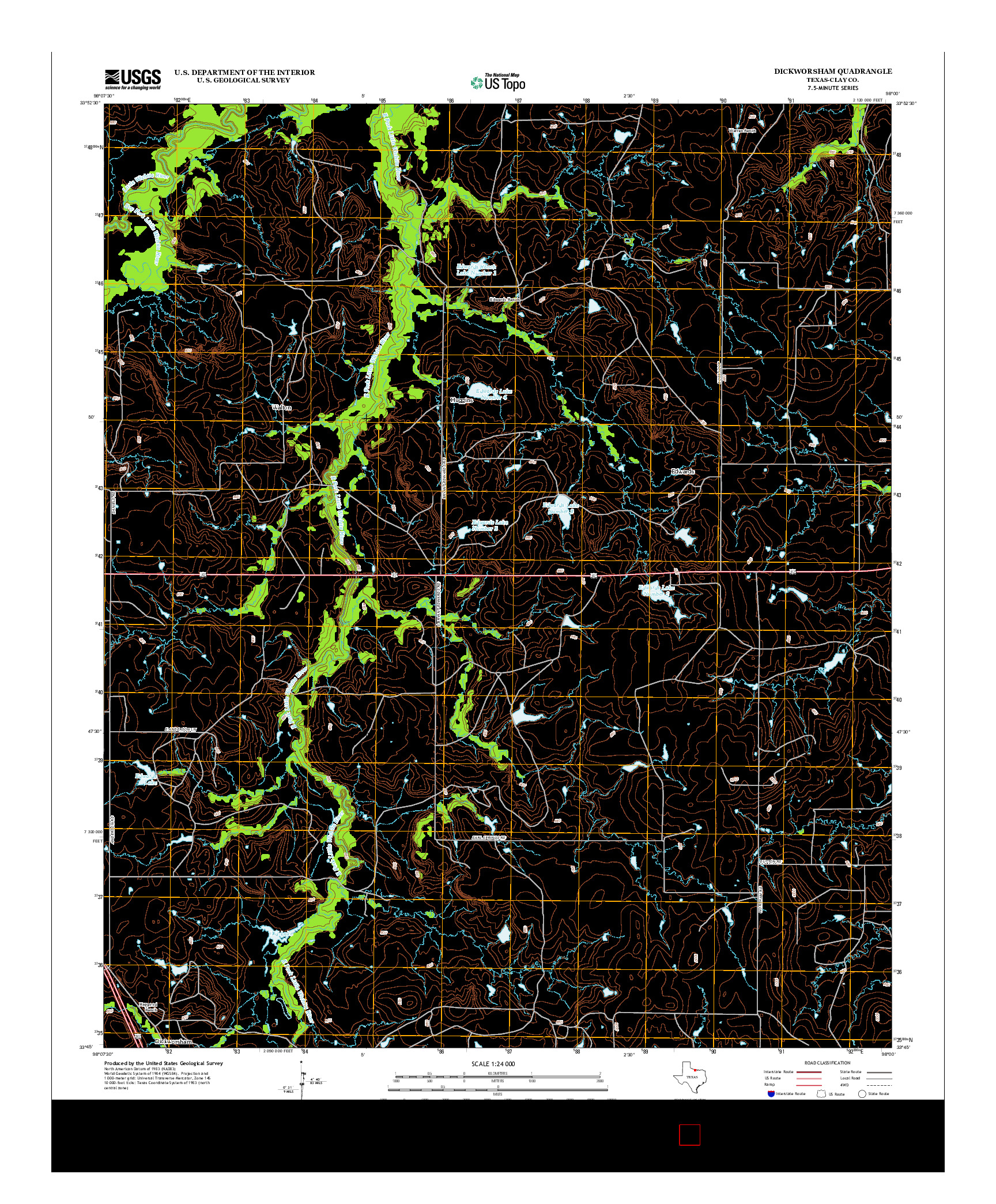 USGS US TOPO 7.5-MINUTE MAP FOR DICKWORSHAM, TX 2012