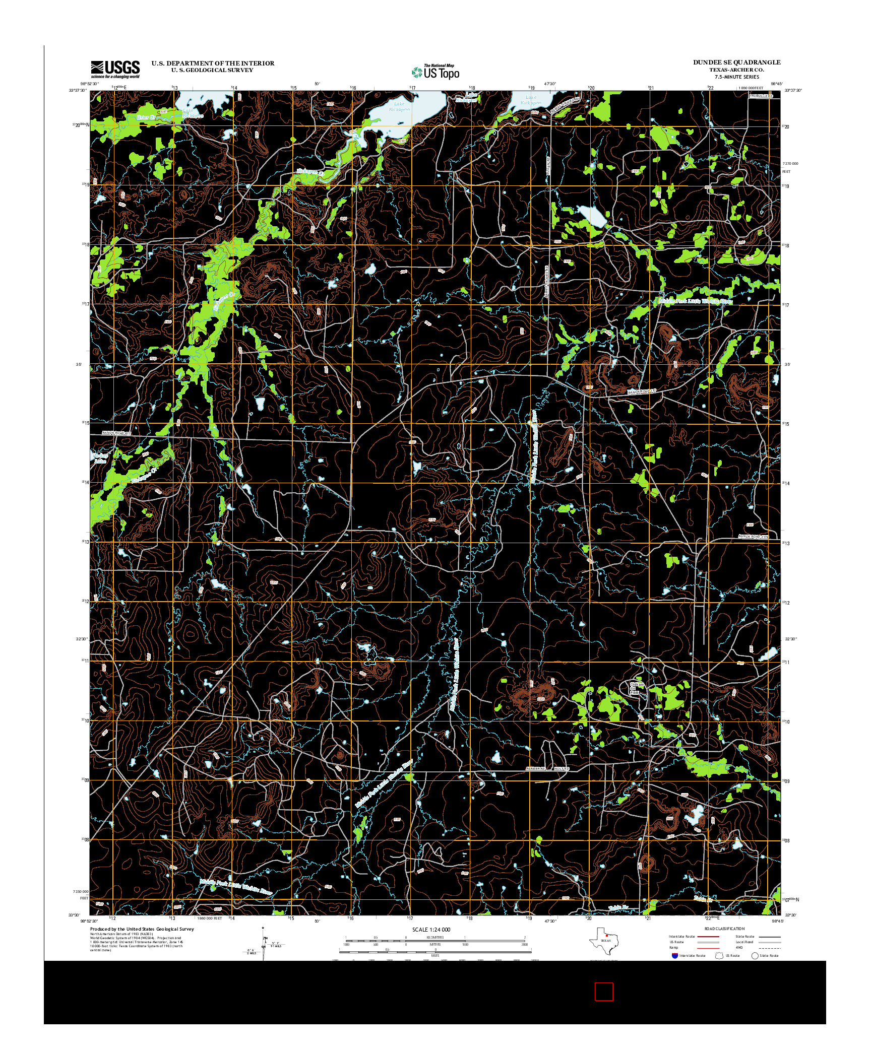 USGS US TOPO 7.5-MINUTE MAP FOR DUNDEE SE, TX 2012