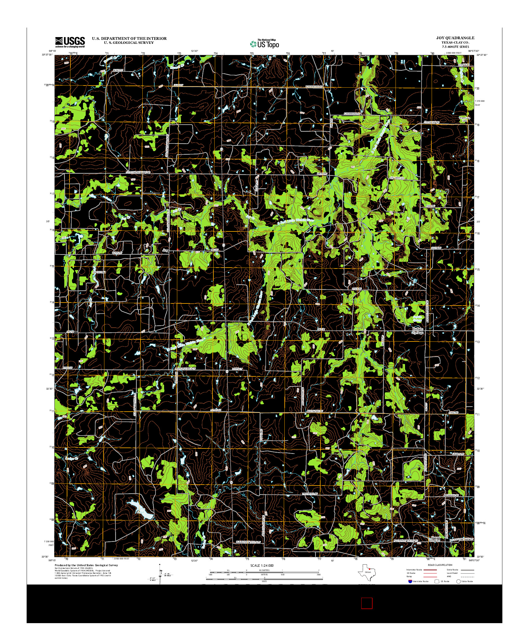 USGS US TOPO 7.5-MINUTE MAP FOR JOY, TX 2012