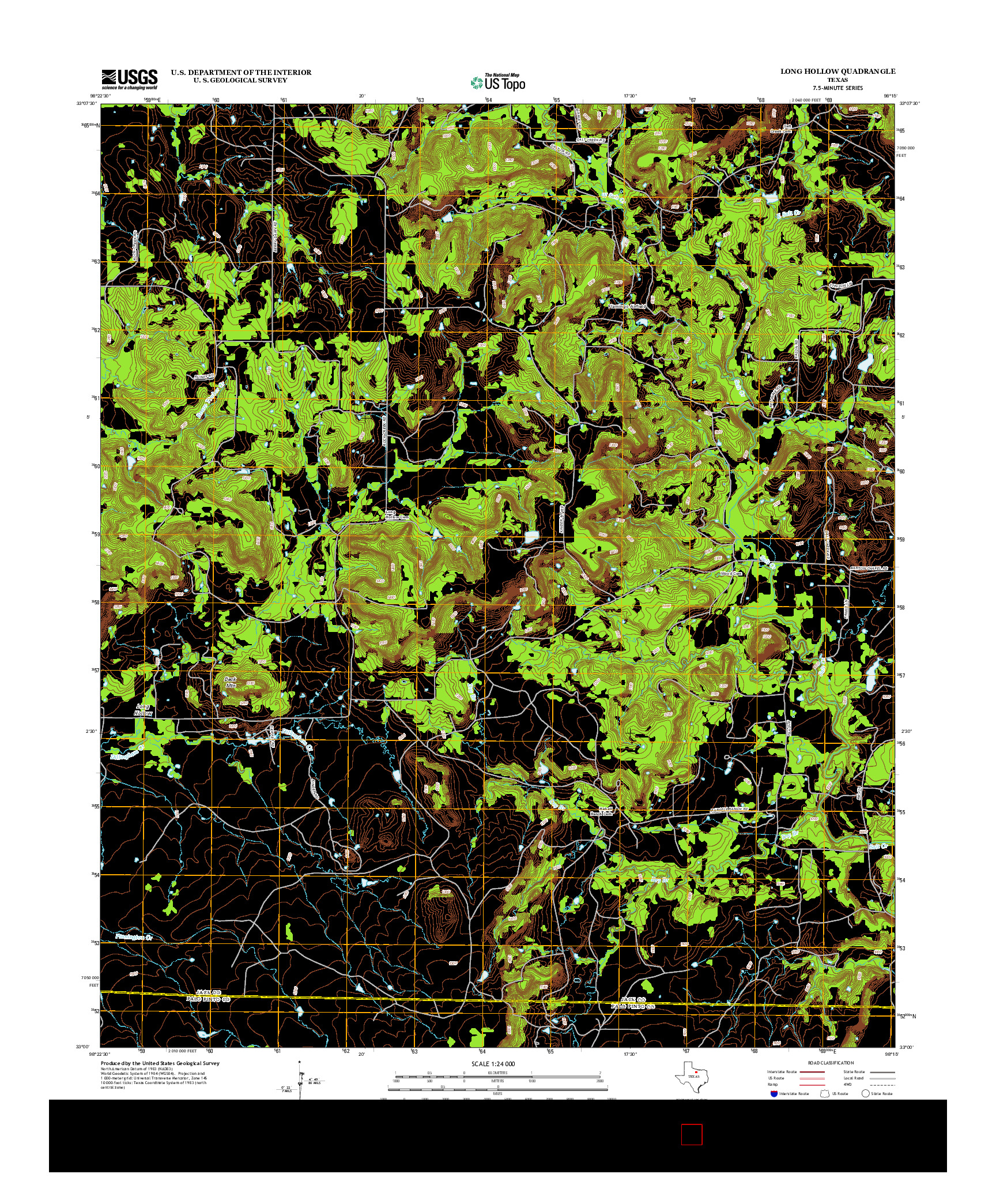 USGS US TOPO 7.5-MINUTE MAP FOR LONG HOLLOW, TX 2012