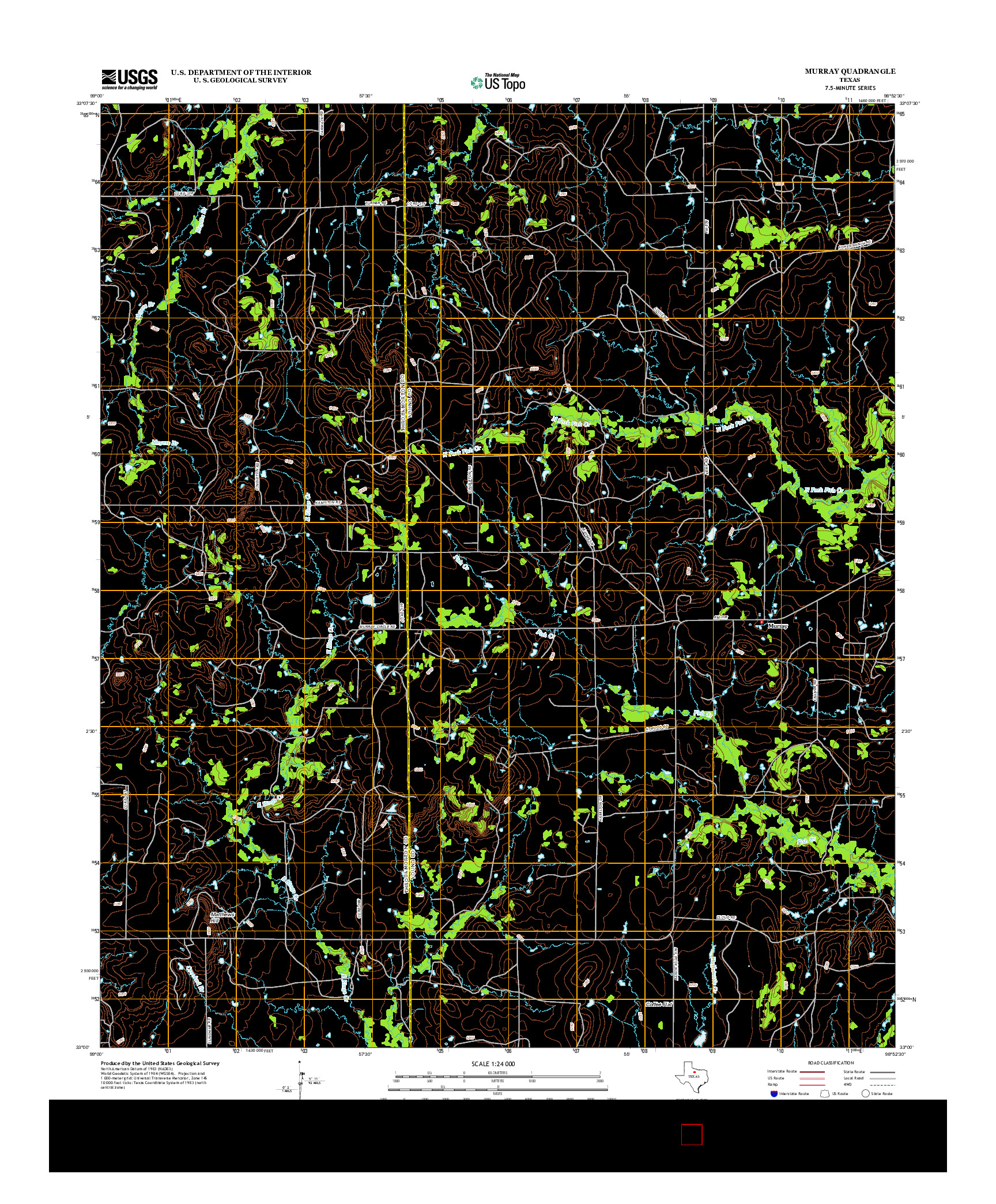 USGS US TOPO 7.5-MINUTE MAP FOR MURRAY, TX 2012