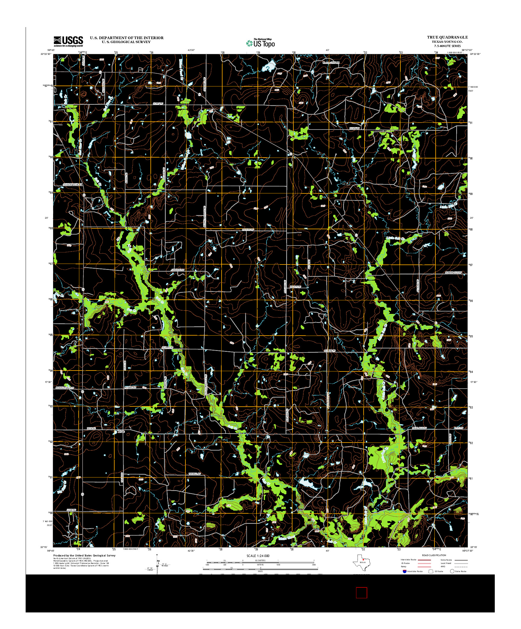 USGS US TOPO 7.5-MINUTE MAP FOR TRUE, TX 2012