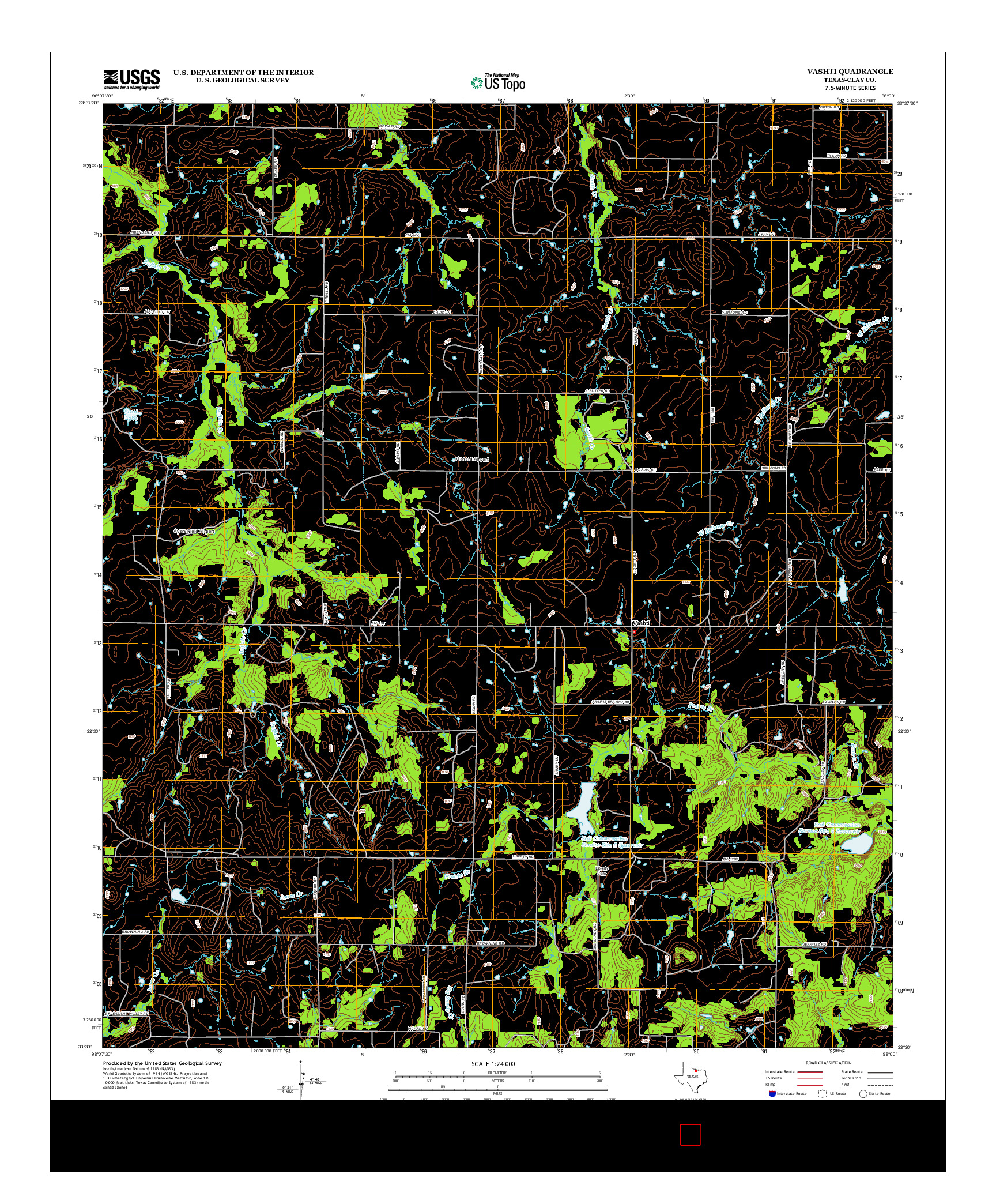 USGS US TOPO 7.5-MINUTE MAP FOR VASHTI, TX 2012