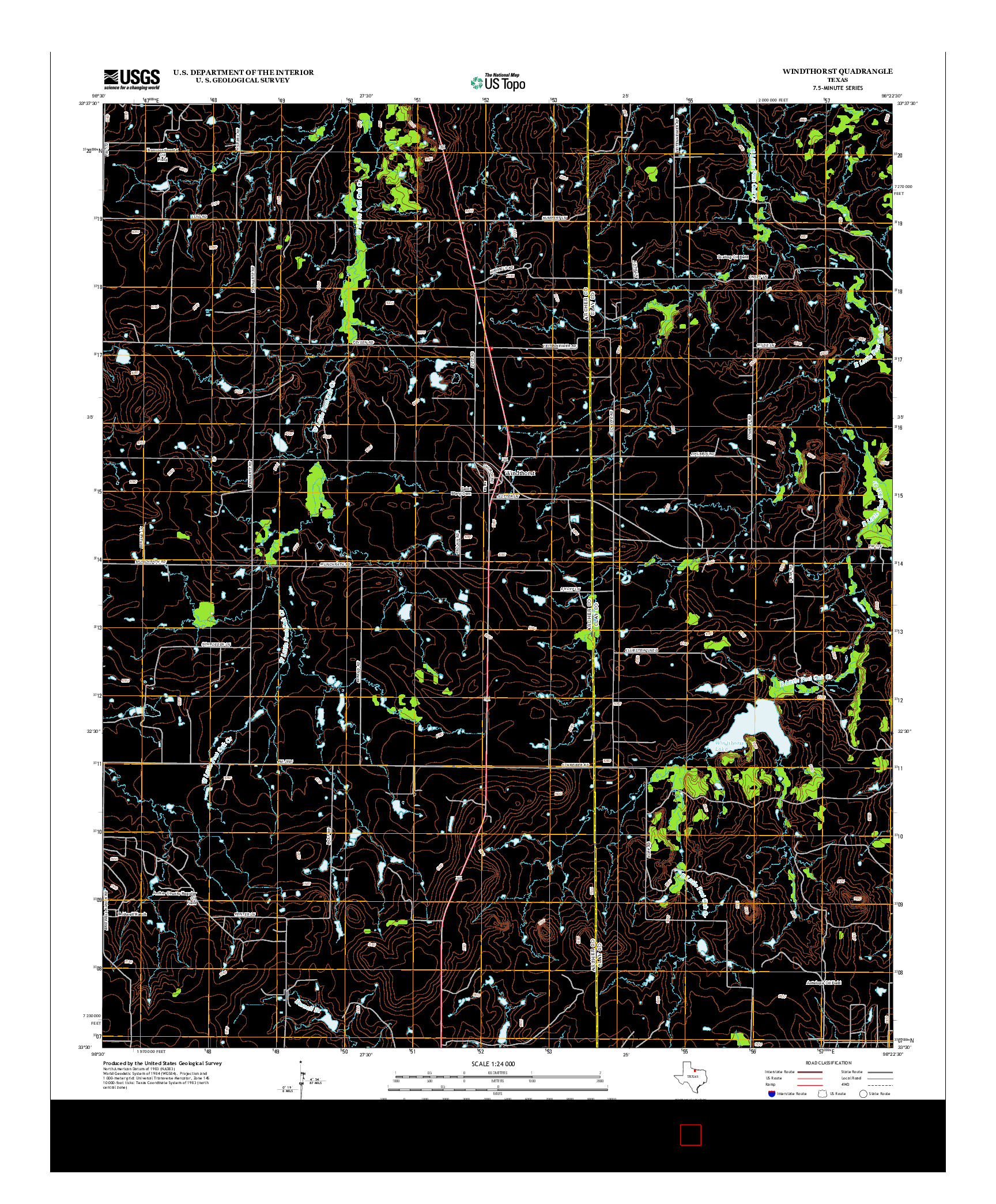USGS US TOPO 7.5-MINUTE MAP FOR WINDTHORST, TX 2012
