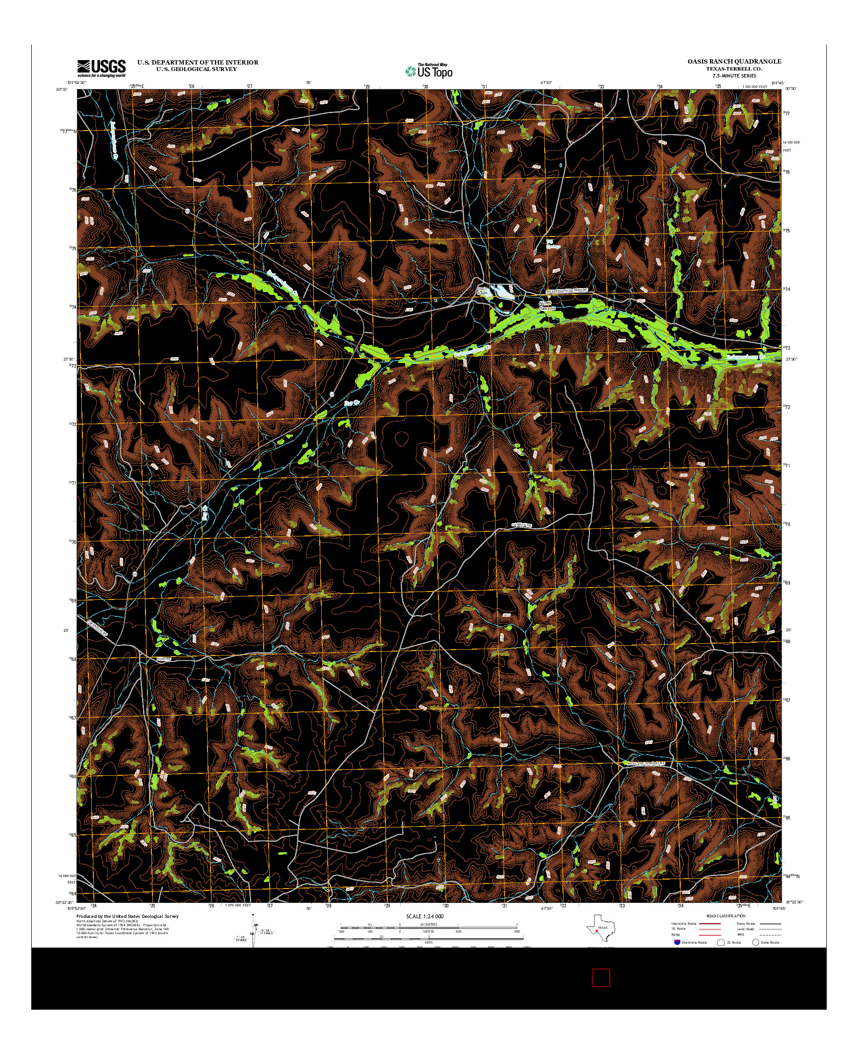 USGS US TOPO 7.5-MINUTE MAP FOR OASIS RANCH, TX 2012
