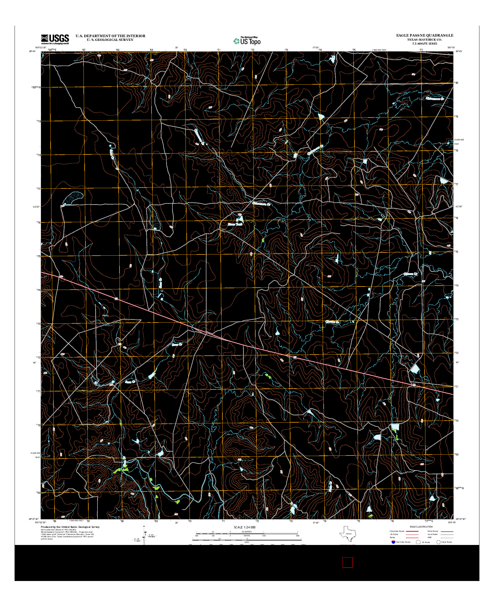 USGS US TOPO 7.5-MINUTE MAP FOR EAGLE PASS NE, TX 2012