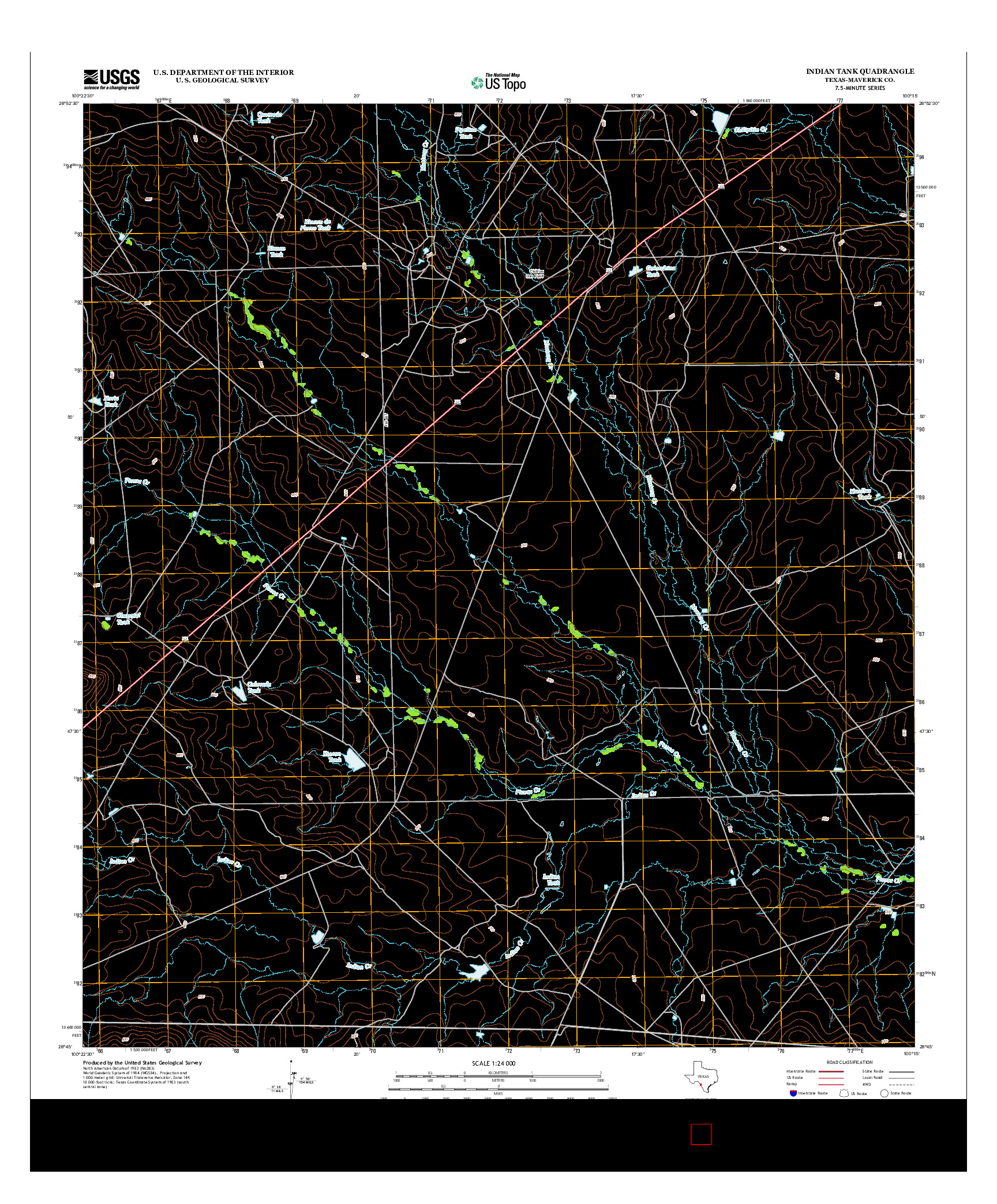 USGS US TOPO 7.5-MINUTE MAP FOR INDIAN TANK, TX 2012