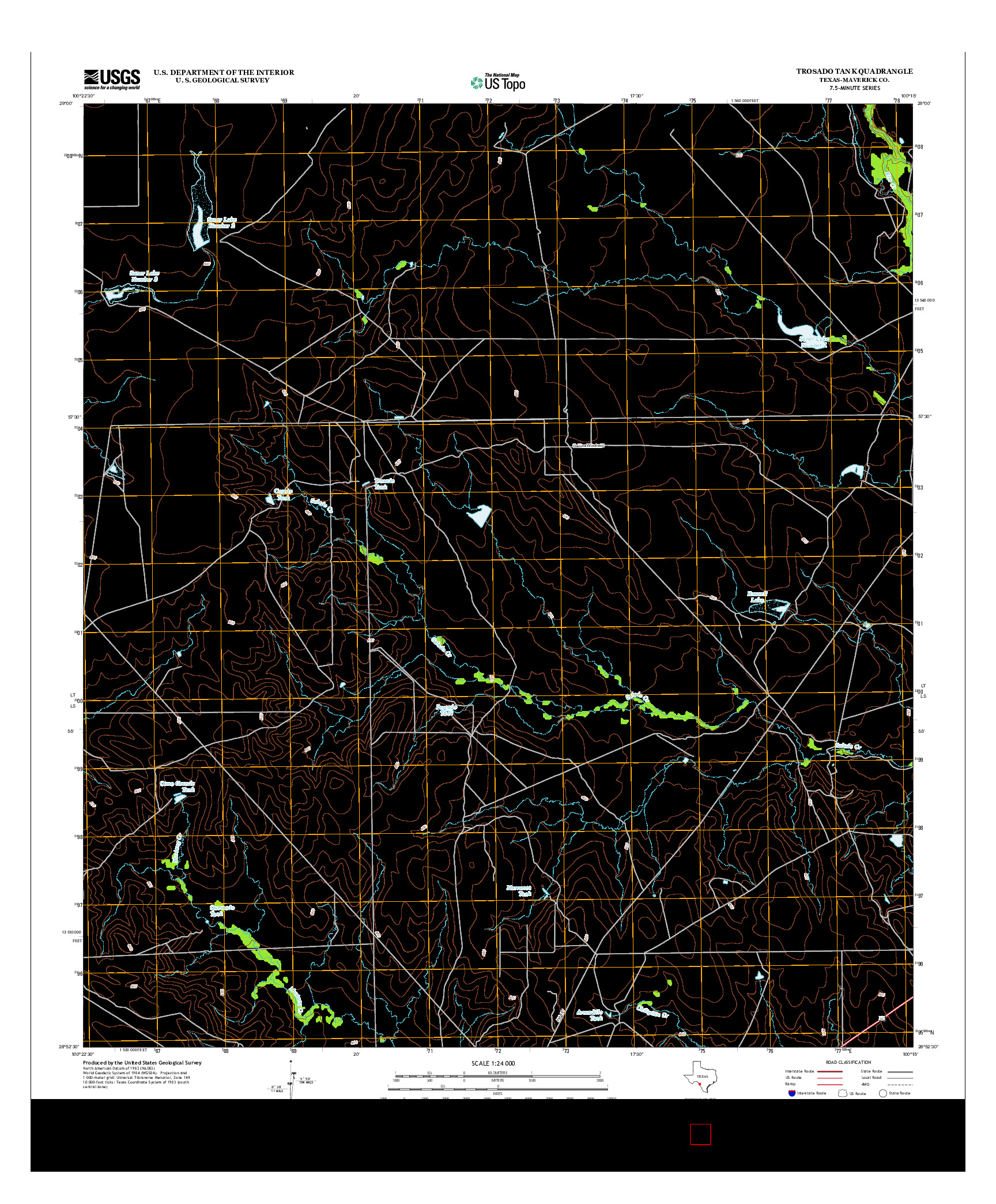 USGS US TOPO 7.5-MINUTE MAP FOR TROSADO TANK, TX 2012