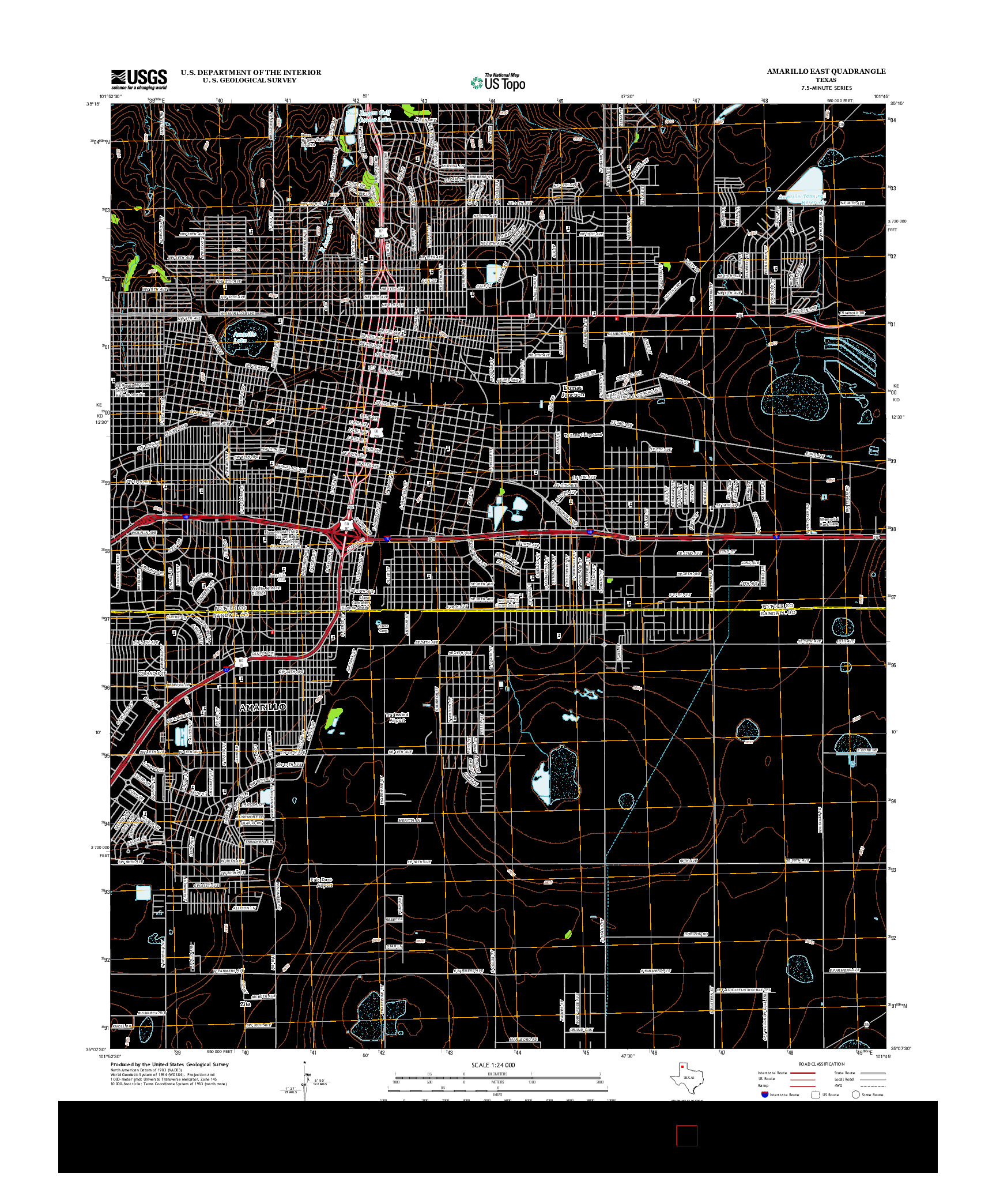 USGS US TOPO 7.5-MINUTE MAP FOR AMARILLO EAST, TX 2012