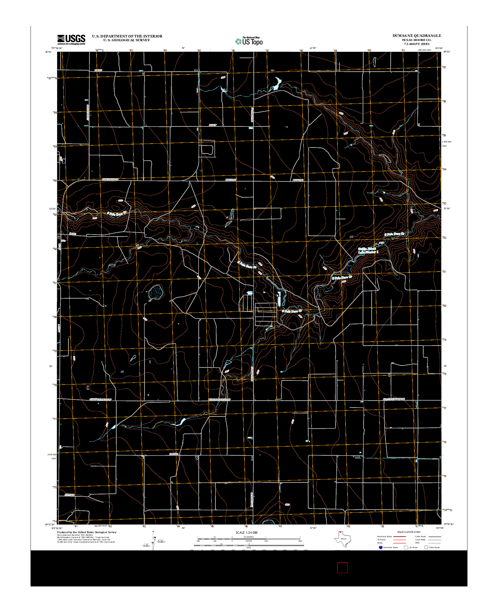 USGS US TOPO 7.5-MINUTE MAP FOR DUMAS NE, TX 2012