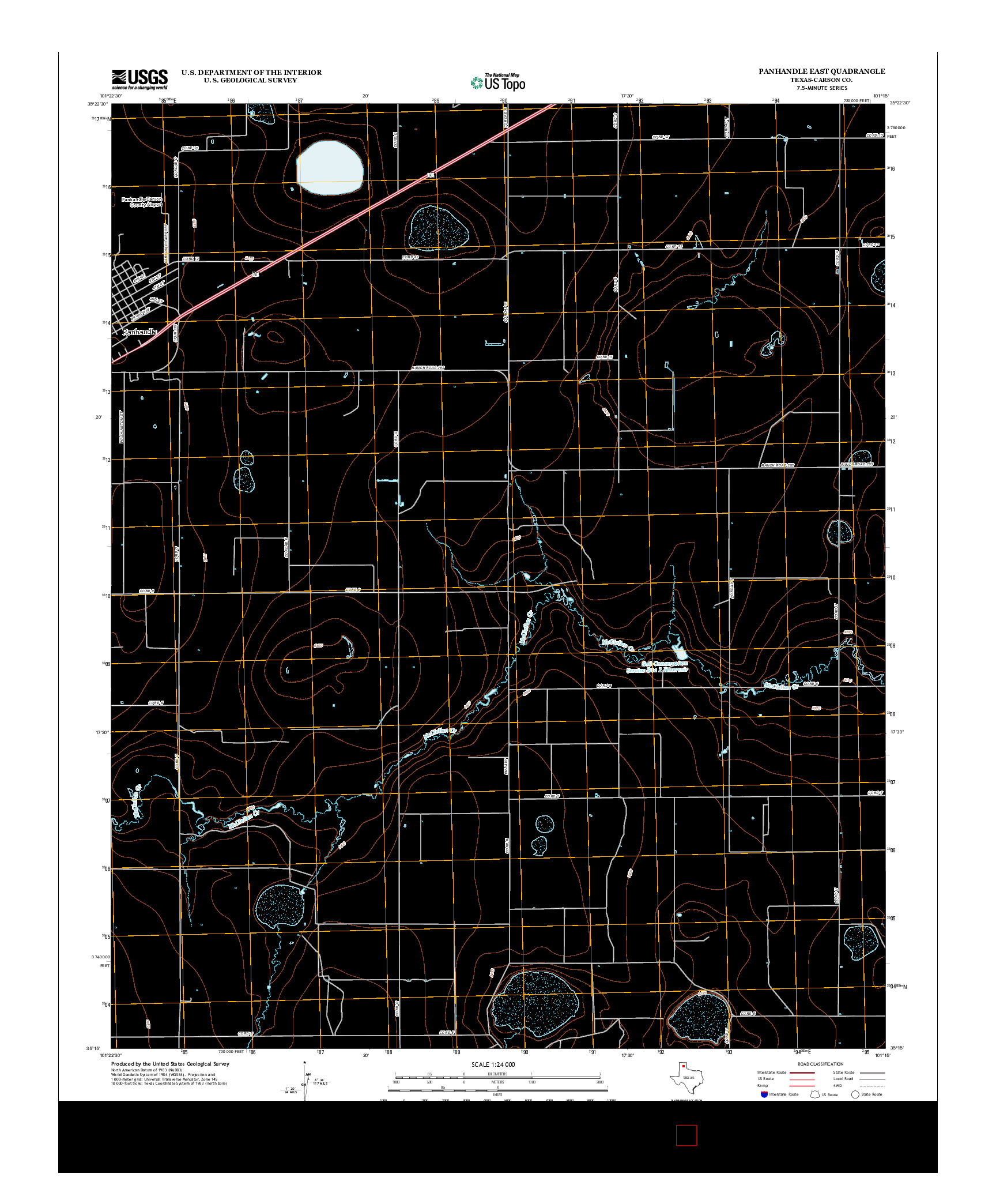 USGS US TOPO 7.5-MINUTE MAP FOR PANHANDLE EAST, TX 2012
