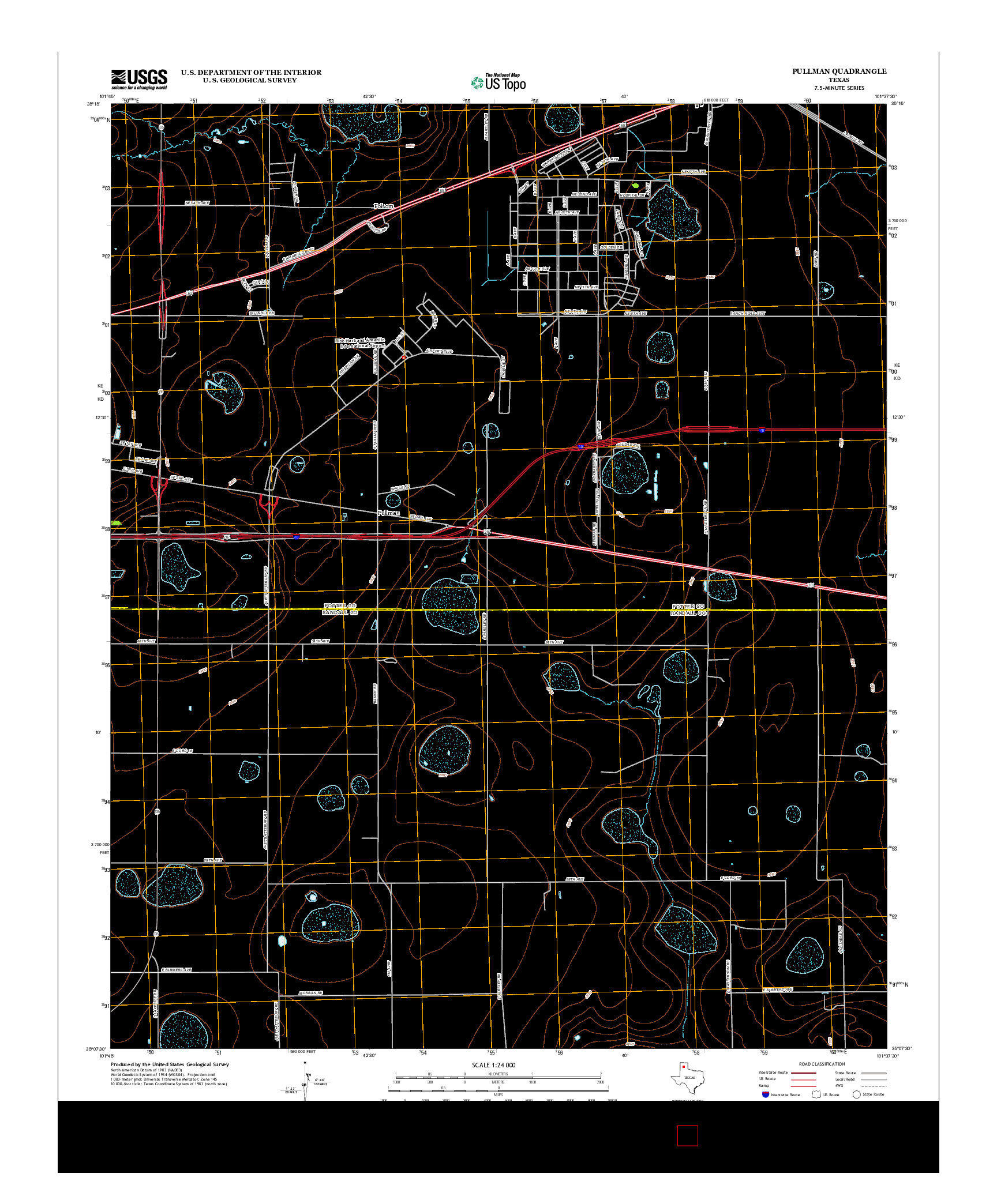 USGS US TOPO 7.5-MINUTE MAP FOR PULLMAN, TX 2012