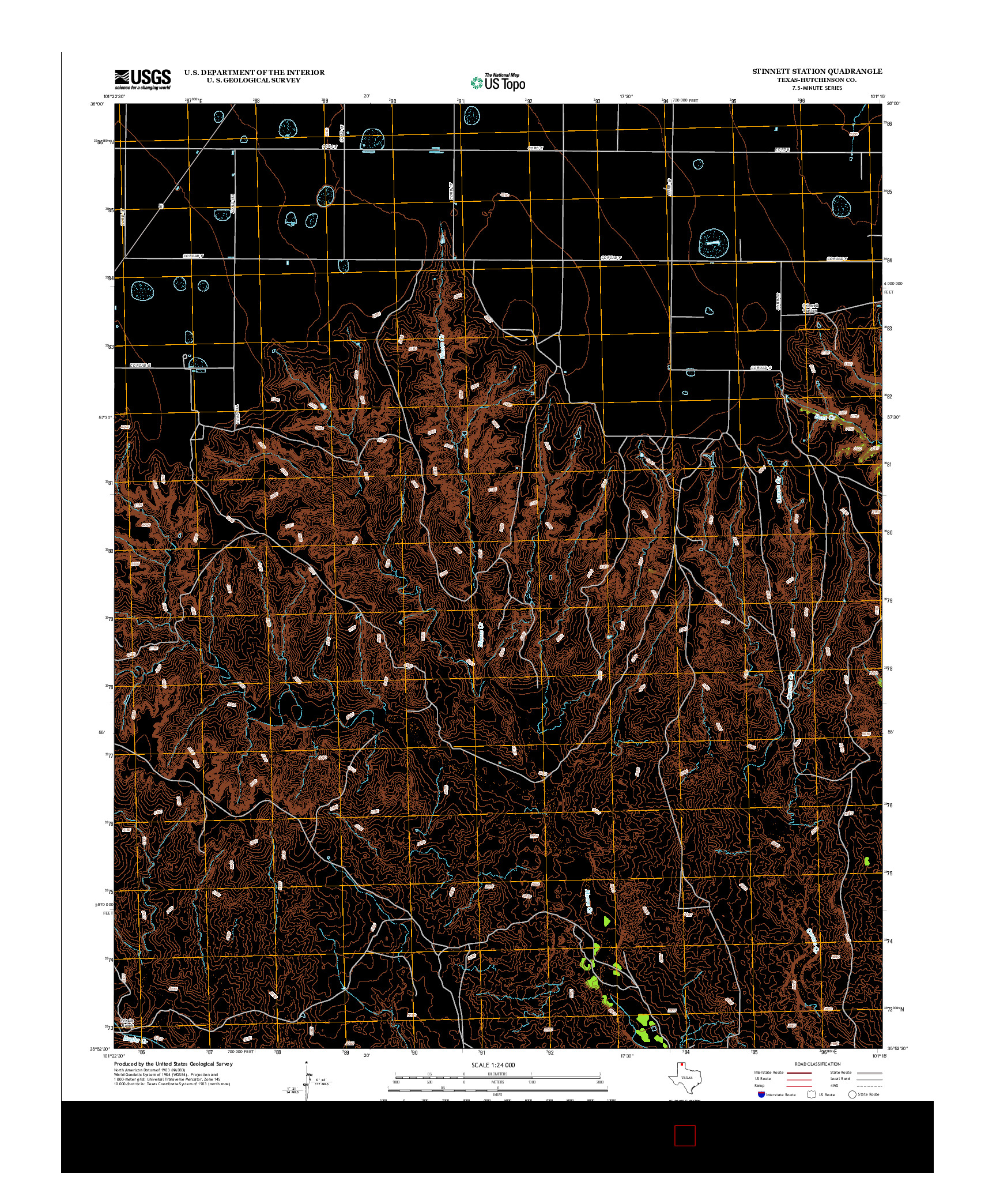 USGS US TOPO 7.5-MINUTE MAP FOR STINNETT STATION, TX 2012