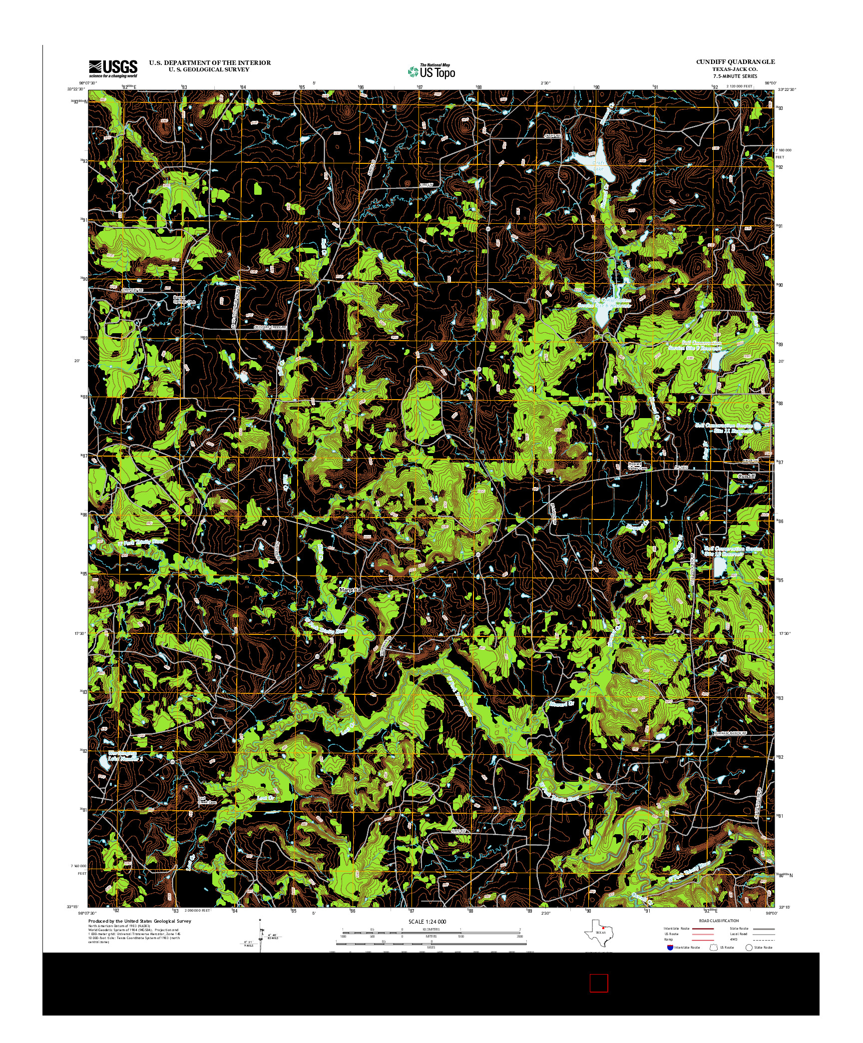 USGS US TOPO 7.5-MINUTE MAP FOR CUNDIFF, TX 2012