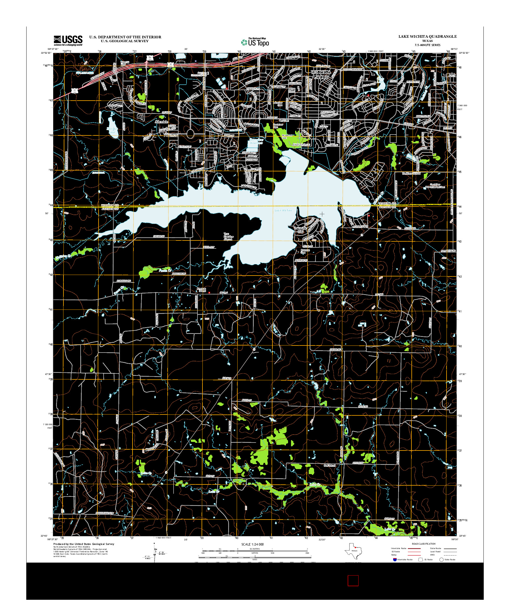 USGS US TOPO 7.5-MINUTE MAP FOR LAKE WICHITA, TX 2012