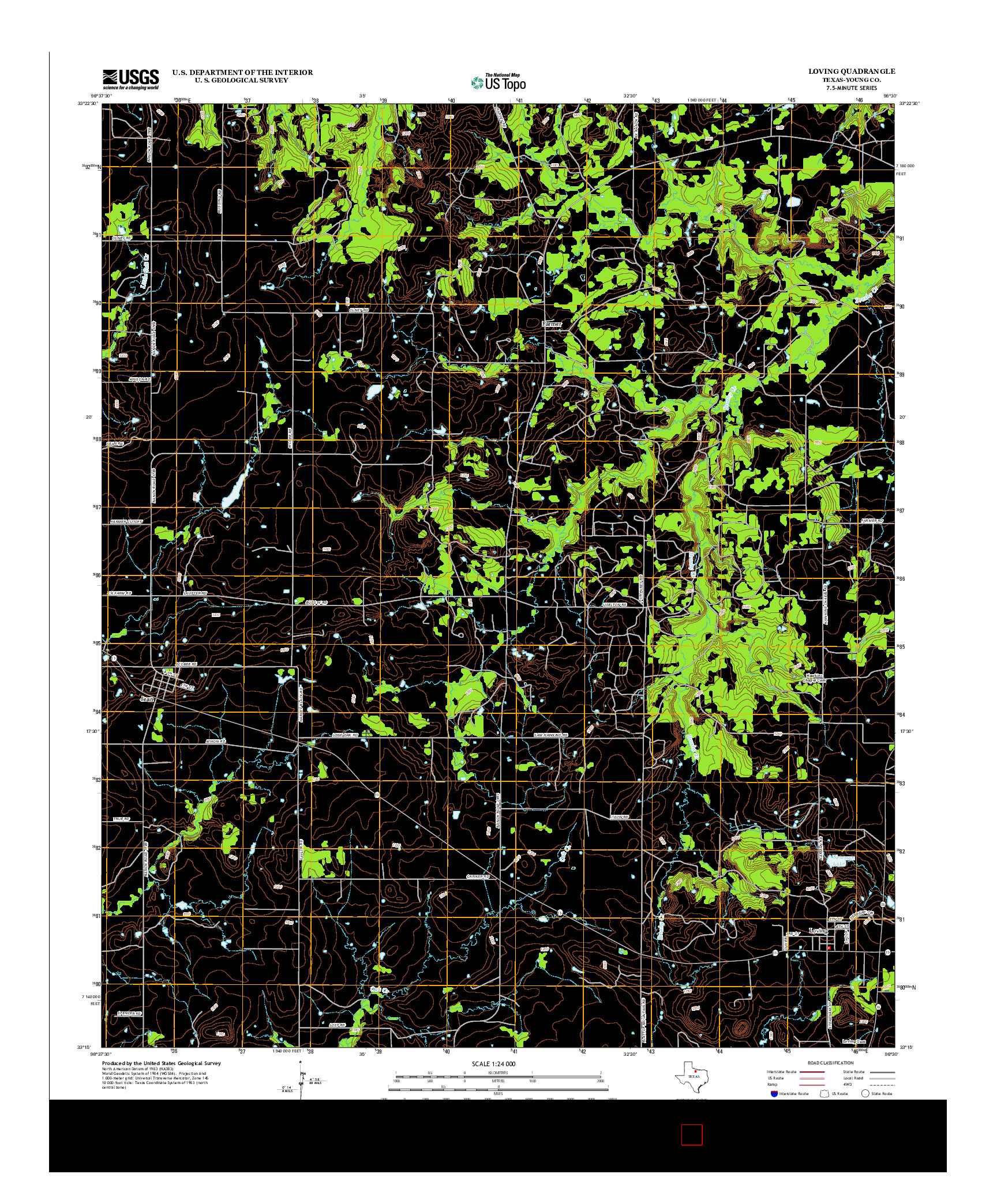 USGS US TOPO 7.5-MINUTE MAP FOR LOVING, TX 2012